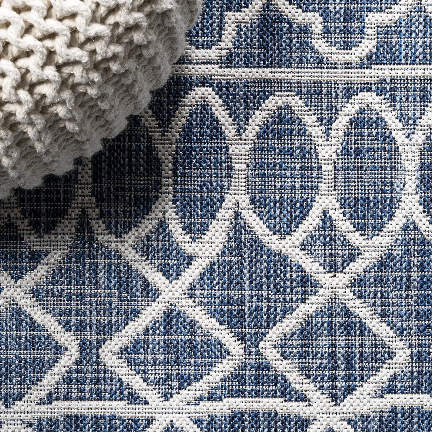 image:imageJONATHAN Y Tribal Bohemian Indoor Outdoor Area Rug 3X5 BlackIvory Kafel for Backyard Patio Porch EasyCleaning High Traffic PetFriendly NonShedding SMB130F3BlueIvory