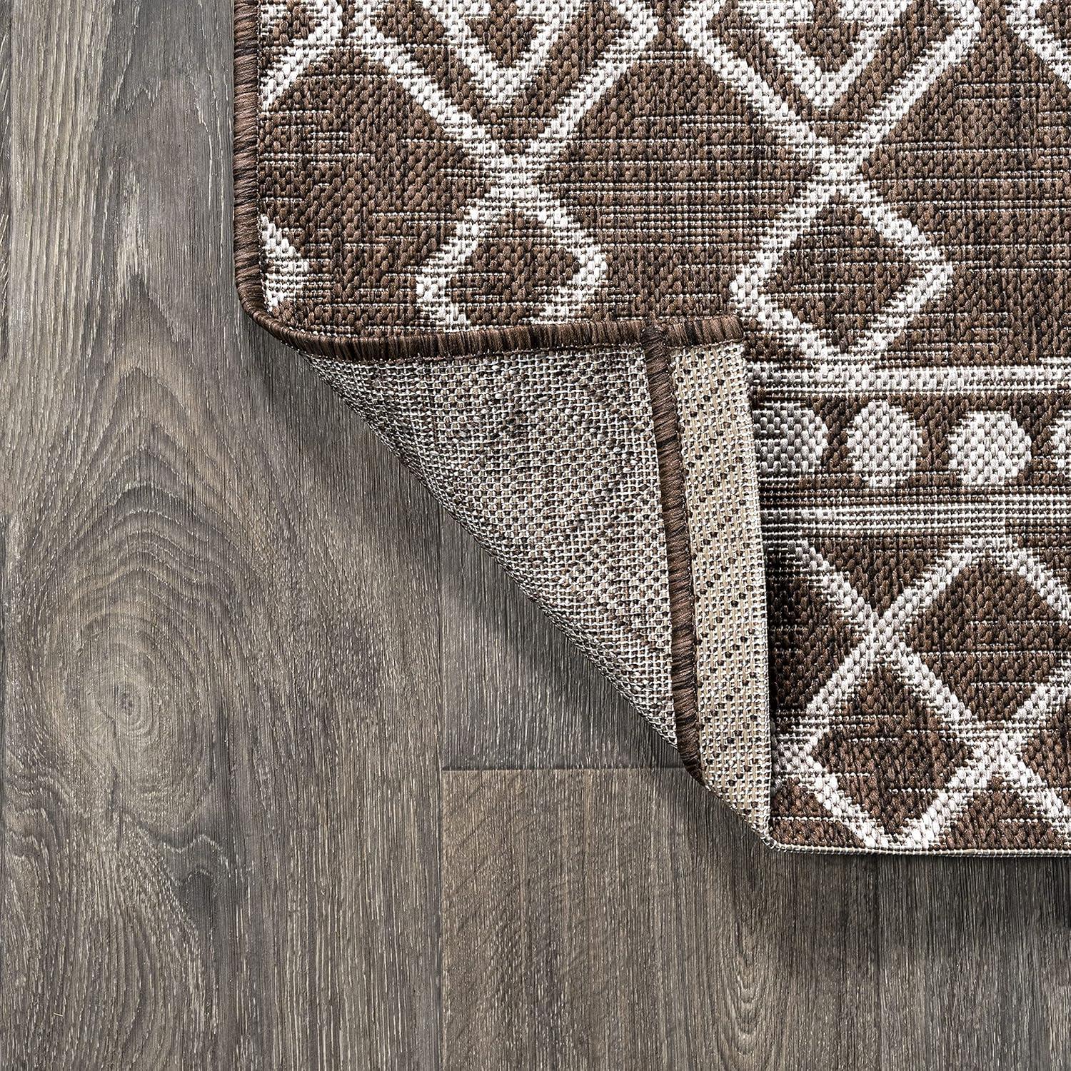 image:imageJONATHAN Y Tribal Bohemian Indoor Outdoor Area Rug 3X5 BlackIvory Kafel for Backyard Patio Porch EasyCleaning High Traffic PetFriendly NonShedding SMB130F3BrownBeige