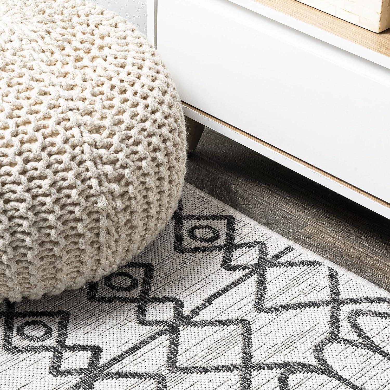 image:imageJONATHAN Y Tribal Bohemian Indoor Outdoor Area Rug 3X5 BlackIvory Kafel for Backyard Patio Porch EasyCleaning High Traffic PetFriendly NonShedding SMB130F3IvoryBlack