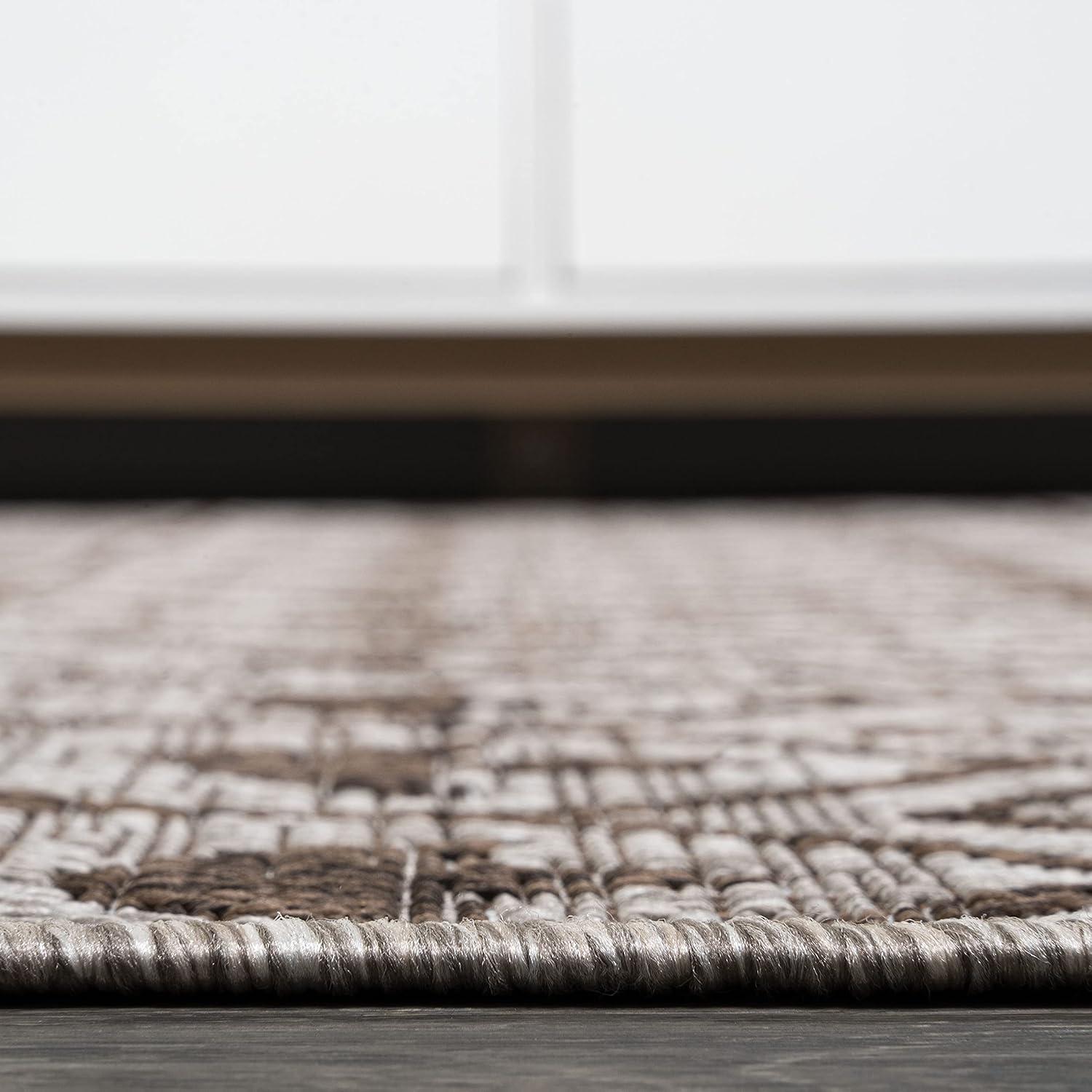 image:imageJONATHAN Y Tribal Bohemian Indoor Outdoor Area Rug 3X5 BlackIvory Kafel for Backyard Patio Porch EasyCleaning High Traffic PetFriendly NonShedding SMB130F3BeigeBrown