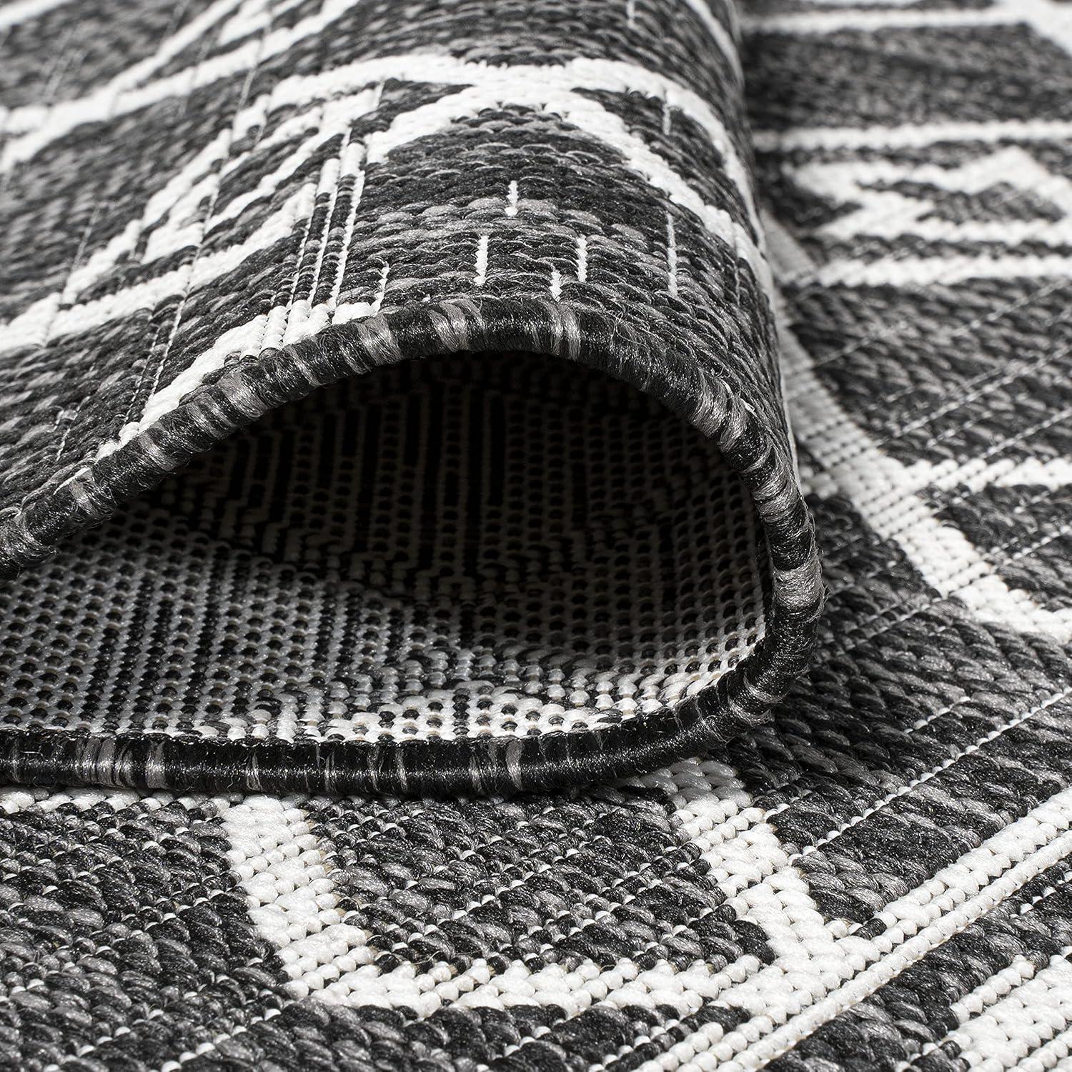 image:imageJONATHAN Y Tribal Bohemian Indoor Outdoor Area Rug 3X5 BlackIvory Kafel for Backyard Patio Porch EasyCleaning High Traffic PetFriendly NonShedding SMB130F3BlackIvory