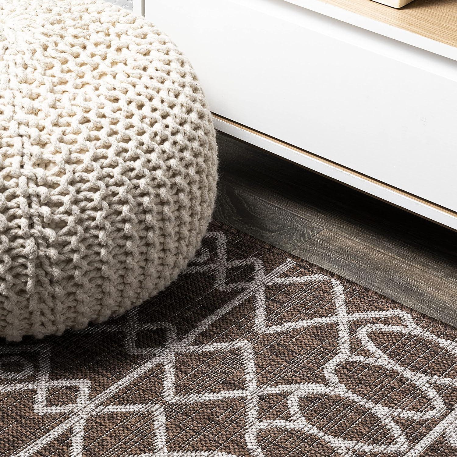 image:imageJONATHAN Y Tribal Bohemian Indoor Outdoor Area Rug 3X5 BlackIvory Kafel for Backyard Patio Porch EasyCleaning High Traffic PetFriendly NonShedding SMB130F3BrownBeige