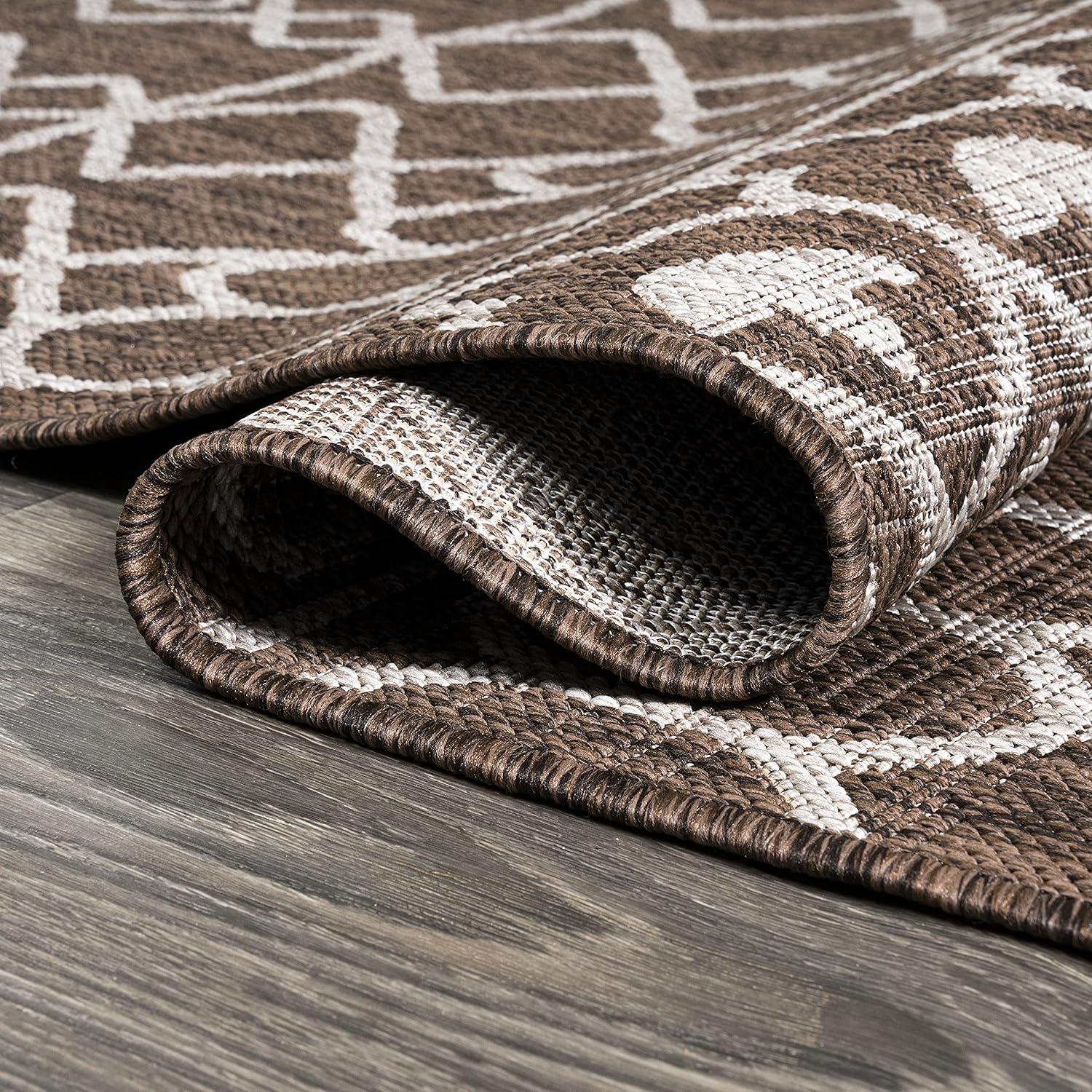 image:imageJONATHAN Y Tribal Bohemian Indoor Outdoor Area Rug 3X5 BlackIvory Kafel for Backyard Patio Porch EasyCleaning High Traffic PetFriendly NonShedding SMB130F3BrownBeige