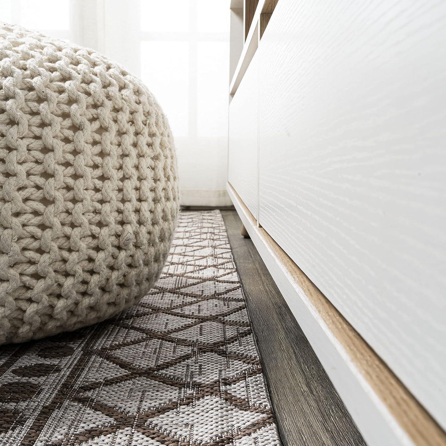 image:imageJONATHAN Y Tribal Bohemian Indoor Outdoor Area Rug 3X5 BlackIvory Kafel for Backyard Patio Porch EasyCleaning High Traffic PetFriendly NonShedding SMB130F3BeigeBrown
