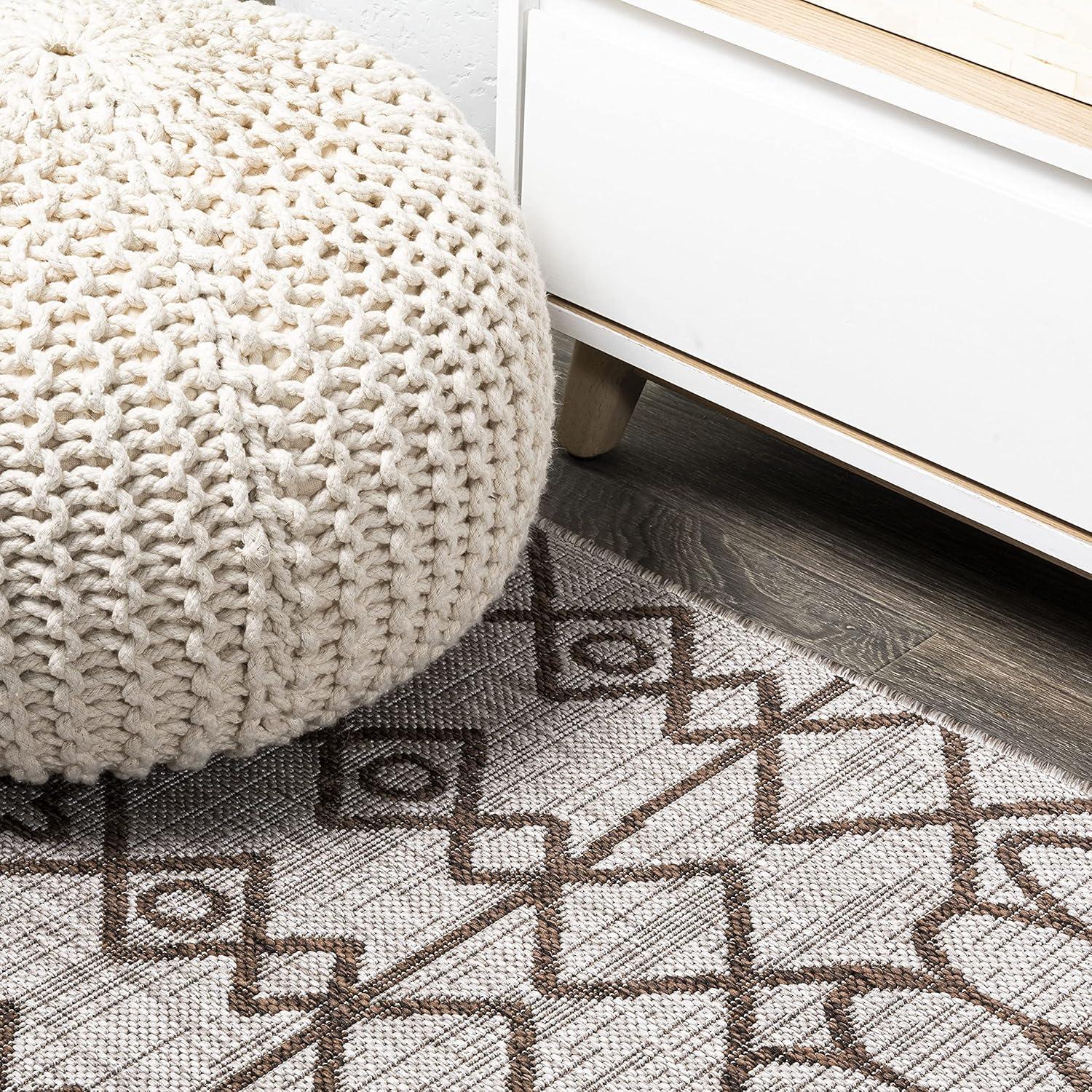 image:imageJONATHAN Y Tribal Bohemian Indoor Outdoor Area Rug 3X5 BlackIvory Kafel for Backyard Patio Porch EasyCleaning High Traffic PetFriendly NonShedding SMB130F3BeigeBrown