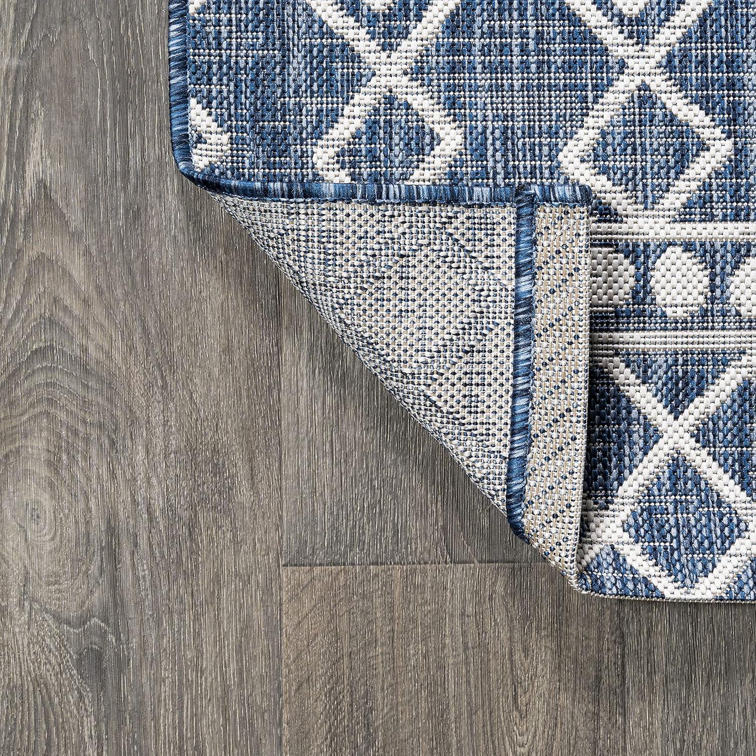 image:imageJONATHAN Y Tribal Bohemian Indoor Outdoor Area Rug 3X5 BlackIvory Kafel for Backyard Patio Porch EasyCleaning High Traffic PetFriendly NonShedding SMB130F3BlueIvory