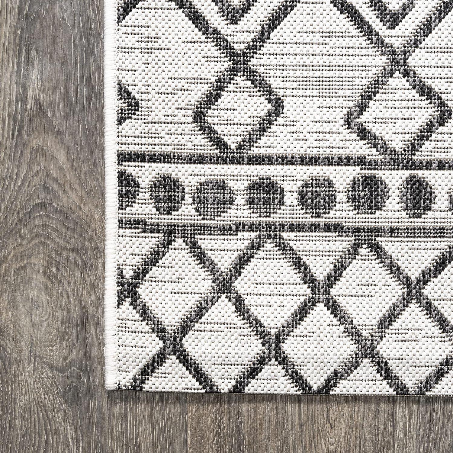 image:imageJONATHAN Y Tribal Bohemian Indoor Outdoor Area Rug 3X5 BlackIvory Kafel for Backyard Patio Porch EasyCleaning High Traffic PetFriendly NonShedding SMB130F3IvoryBlack