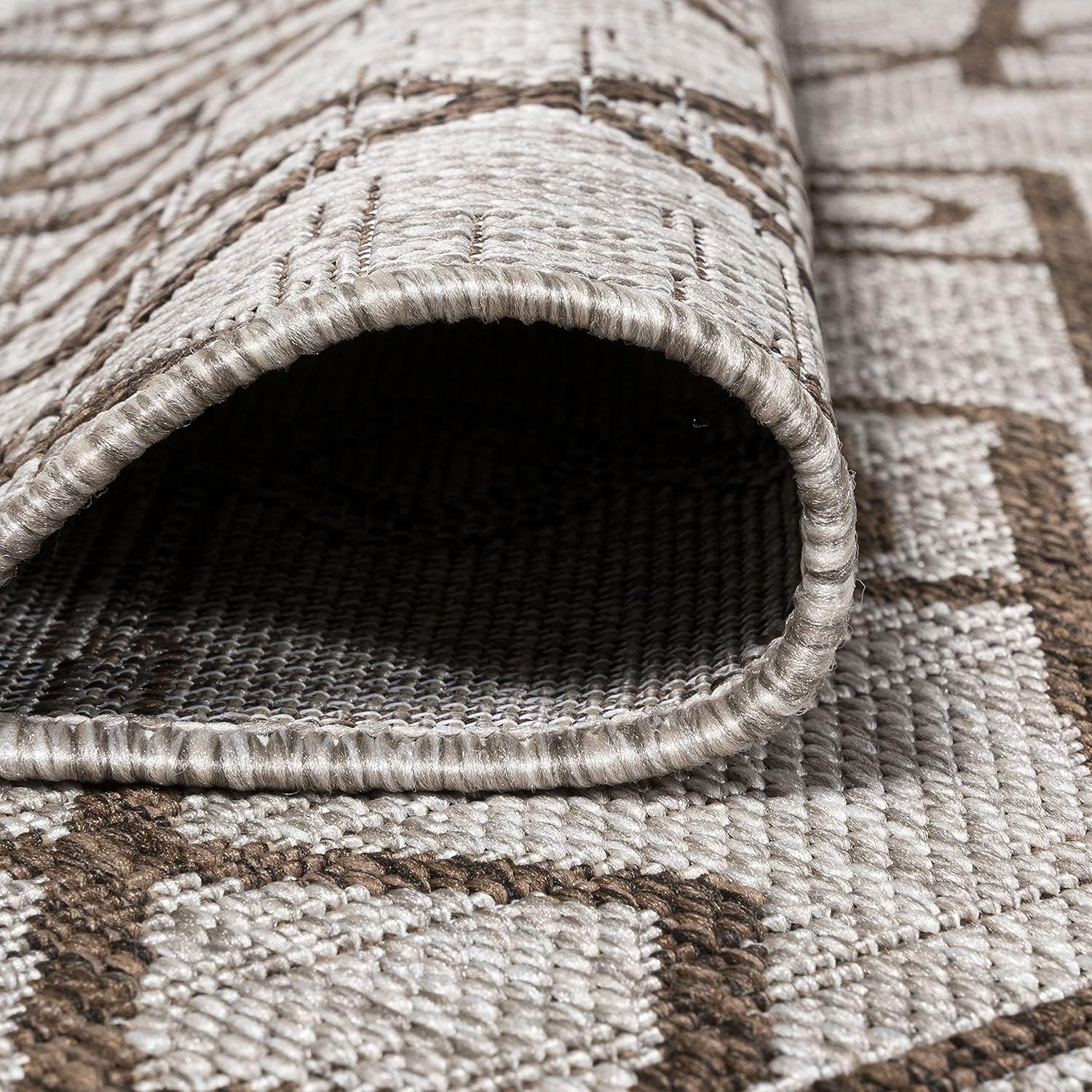 image:imageJONATHAN Y Tribal Bohemian Indoor Outdoor Area Rug 3X5 BlackIvory Kafel for Backyard Patio Porch EasyCleaning High Traffic PetFriendly NonShedding SMB130F3BeigeBrown