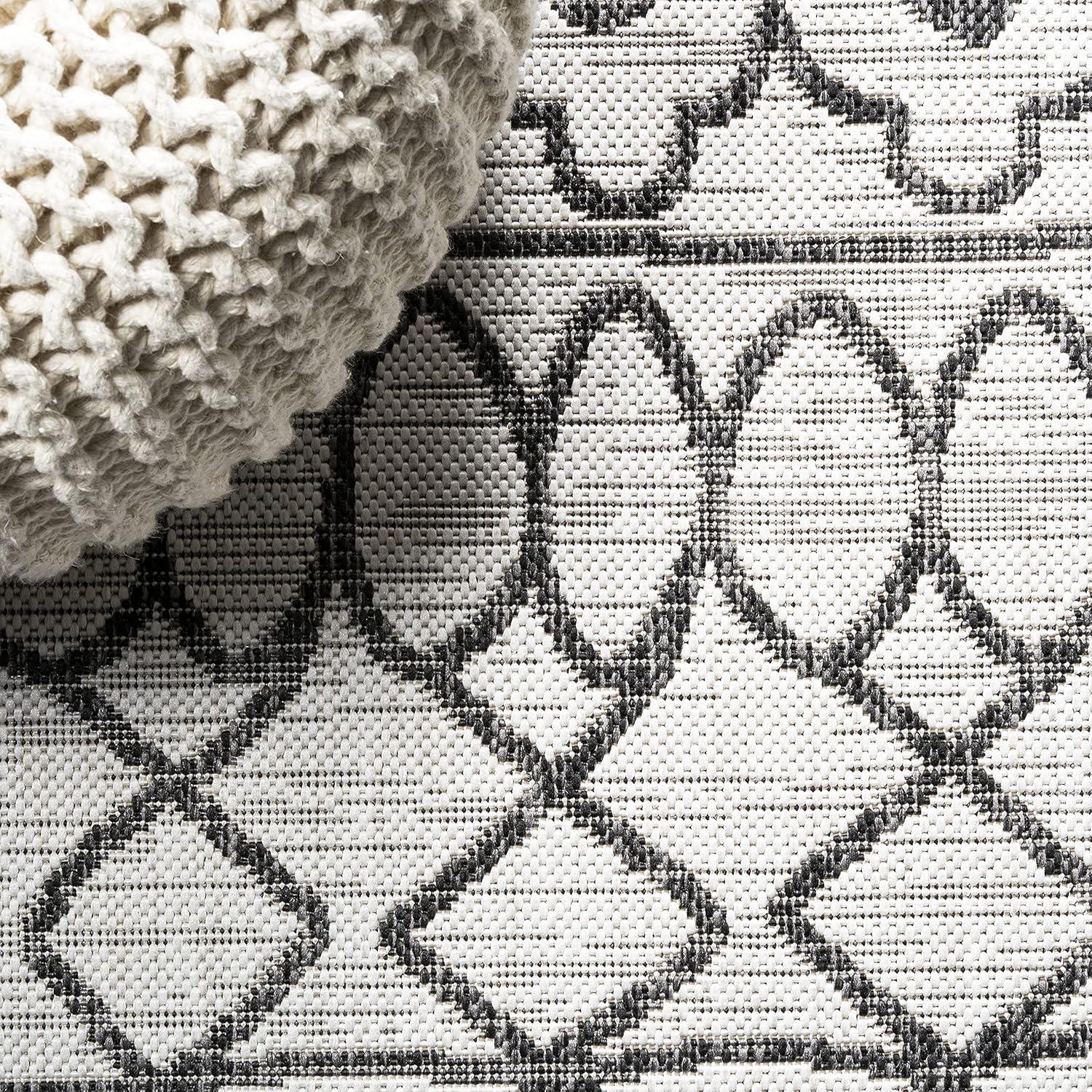 image:imageJONATHAN Y Tribal Bohemian Indoor Outdoor Area Rug 3X5 BlackIvory Kafel for Backyard Patio Porch EasyCleaning High Traffic PetFriendly NonShedding SMB130F3IvoryBlack
