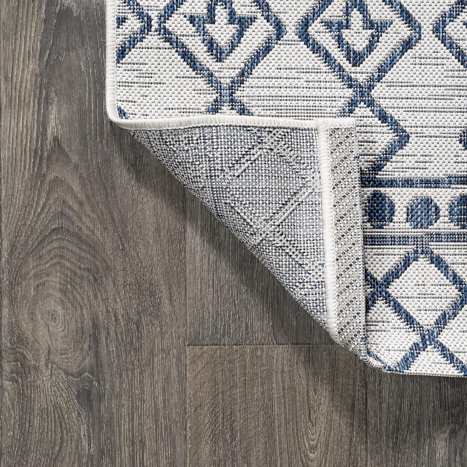 image:imageJONATHAN Y Tribal Bohemian Indoor Outdoor Area Rug 3X5 BlackIvory Kafel for Backyard Patio Porch EasyCleaning High Traffic PetFriendly NonShedding SMB130F3IvoryBlue