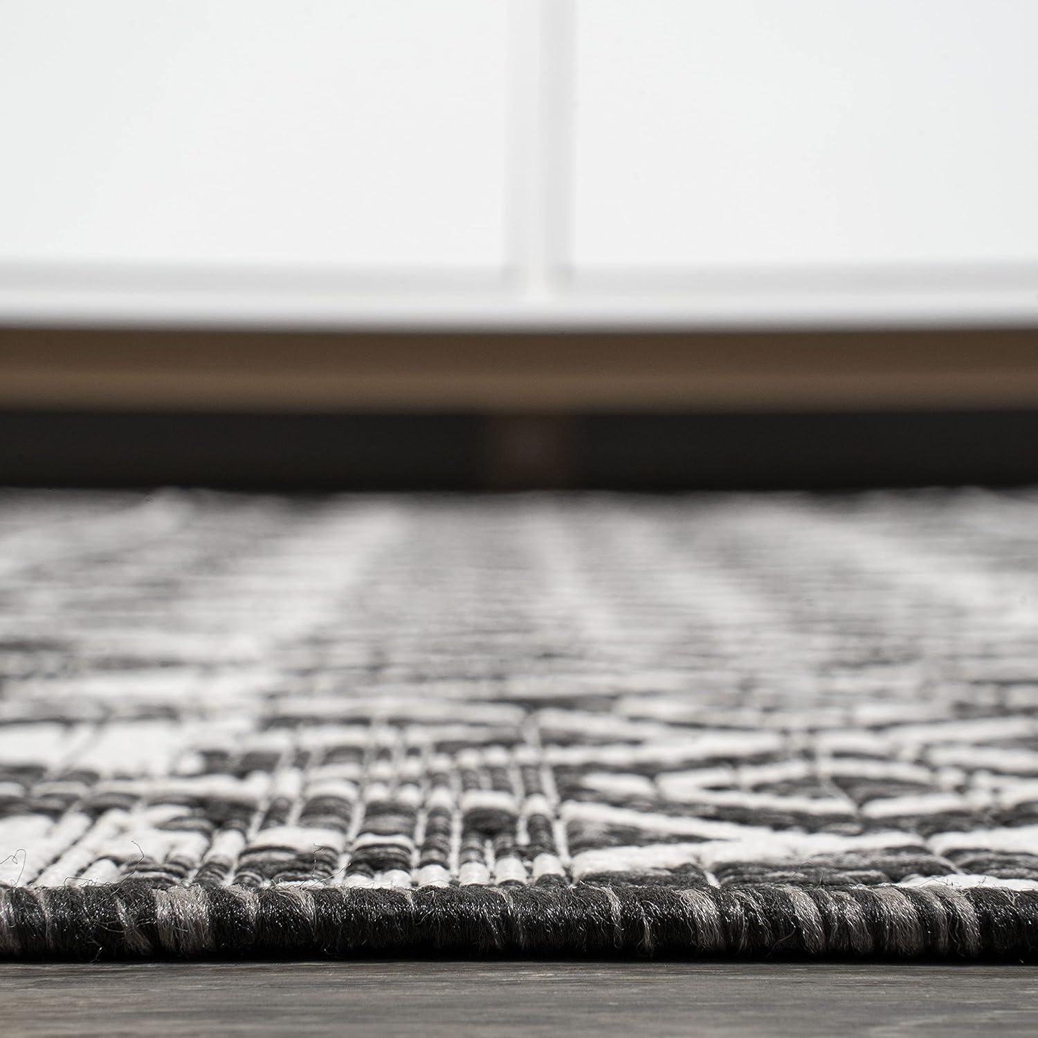 image:imageJONATHAN Y Tribal Bohemian Indoor Outdoor Area Rug 3X5 BlackIvory Kafel for Backyard Patio Porch EasyCleaning High Traffic PetFriendly NonShedding SMB130F3BlackIvory