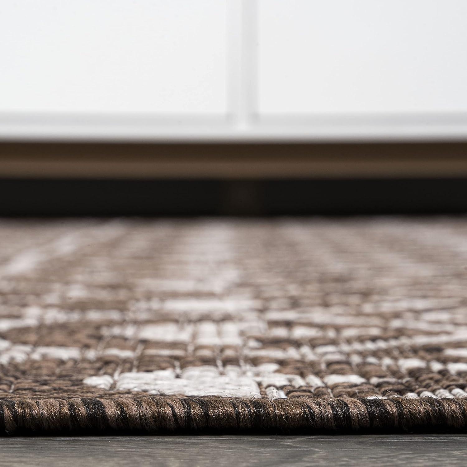 image:imageJONATHAN Y Tribal Bohemian Indoor Outdoor Area Rug 3X5 BlackIvory Kafel for Backyard Patio Porch EasyCleaning High Traffic PetFriendly NonShedding SMB130F3BrownBeige