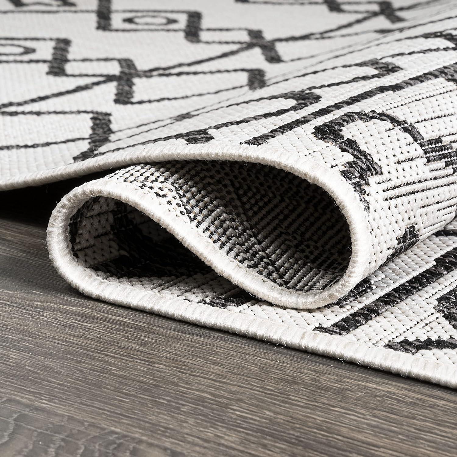 image:imageJONATHAN Y Tribal Bohemian Indoor Outdoor Area Rug 3X5 BlackIvory Kafel for Backyard Patio Porch EasyCleaning High Traffic PetFriendly NonShedding SMB130F3IvoryBlack