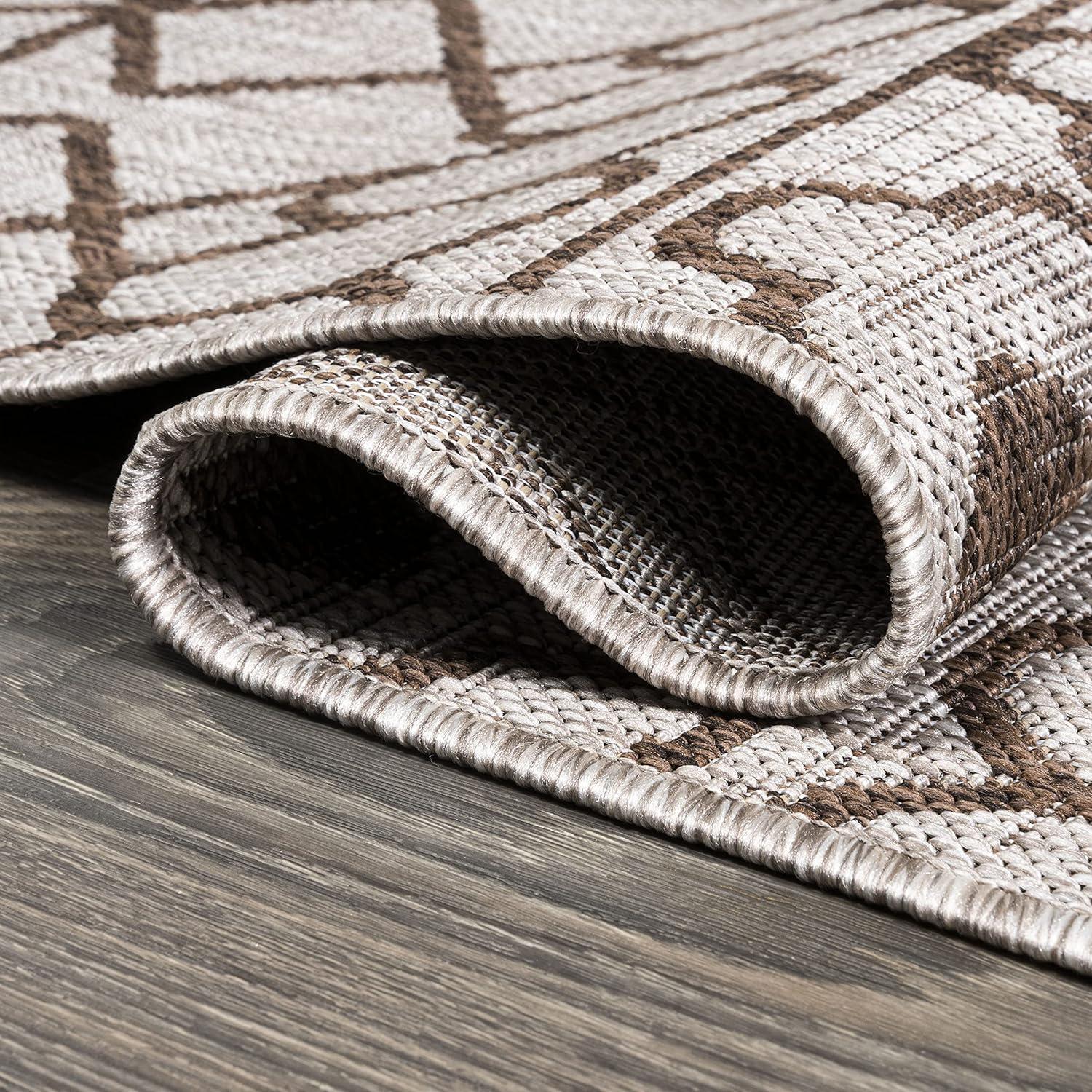 image:imageJONATHAN Y Tribal Bohemian Indoor Outdoor Area Rug 3X5 BlackIvory Kafel for Backyard Patio Porch EasyCleaning High Traffic PetFriendly NonShedding SMB130F3BeigeBrown