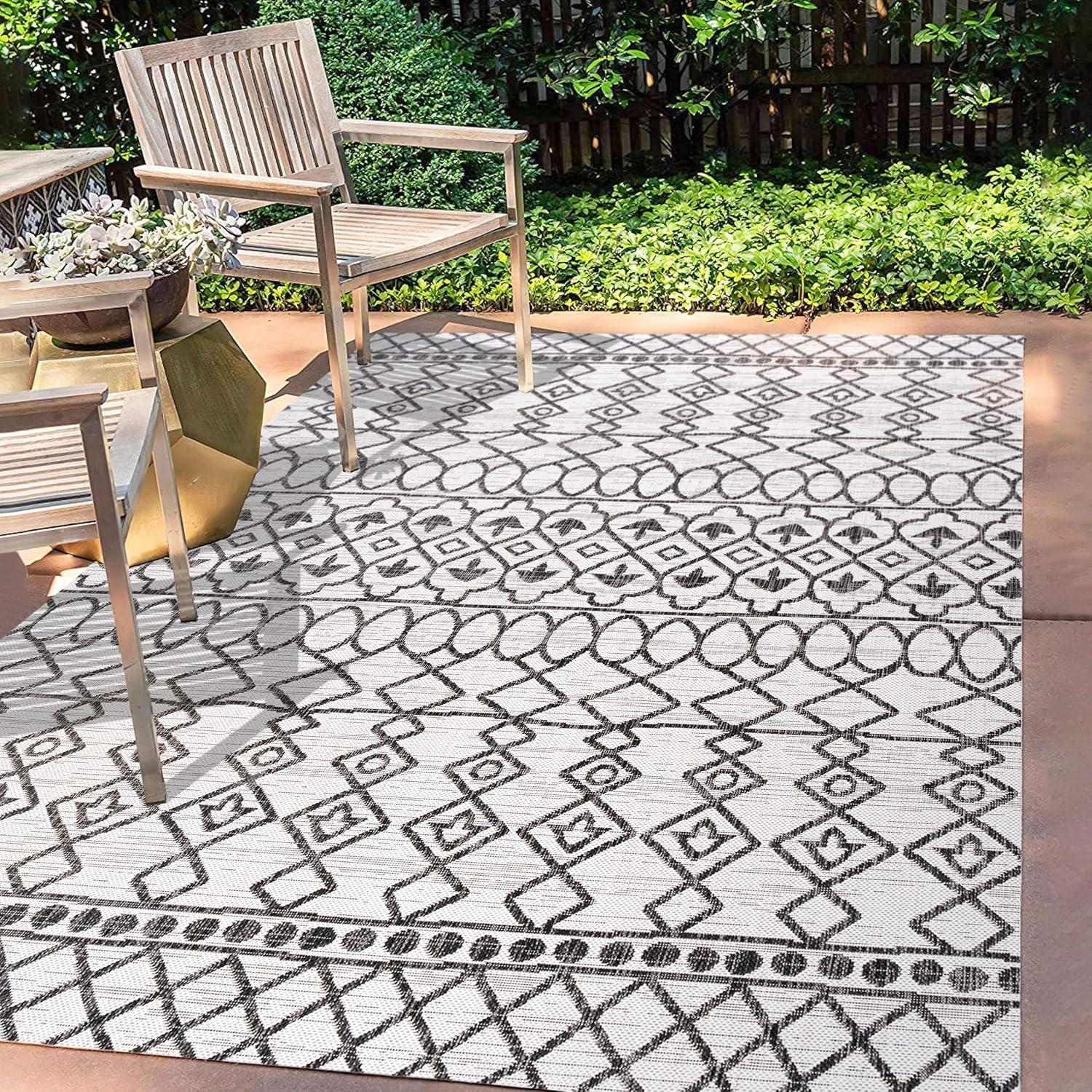 image:imageJONATHAN Y Tribal Bohemian Indoor Outdoor Area Rug 3X5 BlackIvory Kafel for Backyard Patio Porch EasyCleaning High Traffic PetFriendly NonShedding SMB130F3IvoryBlack