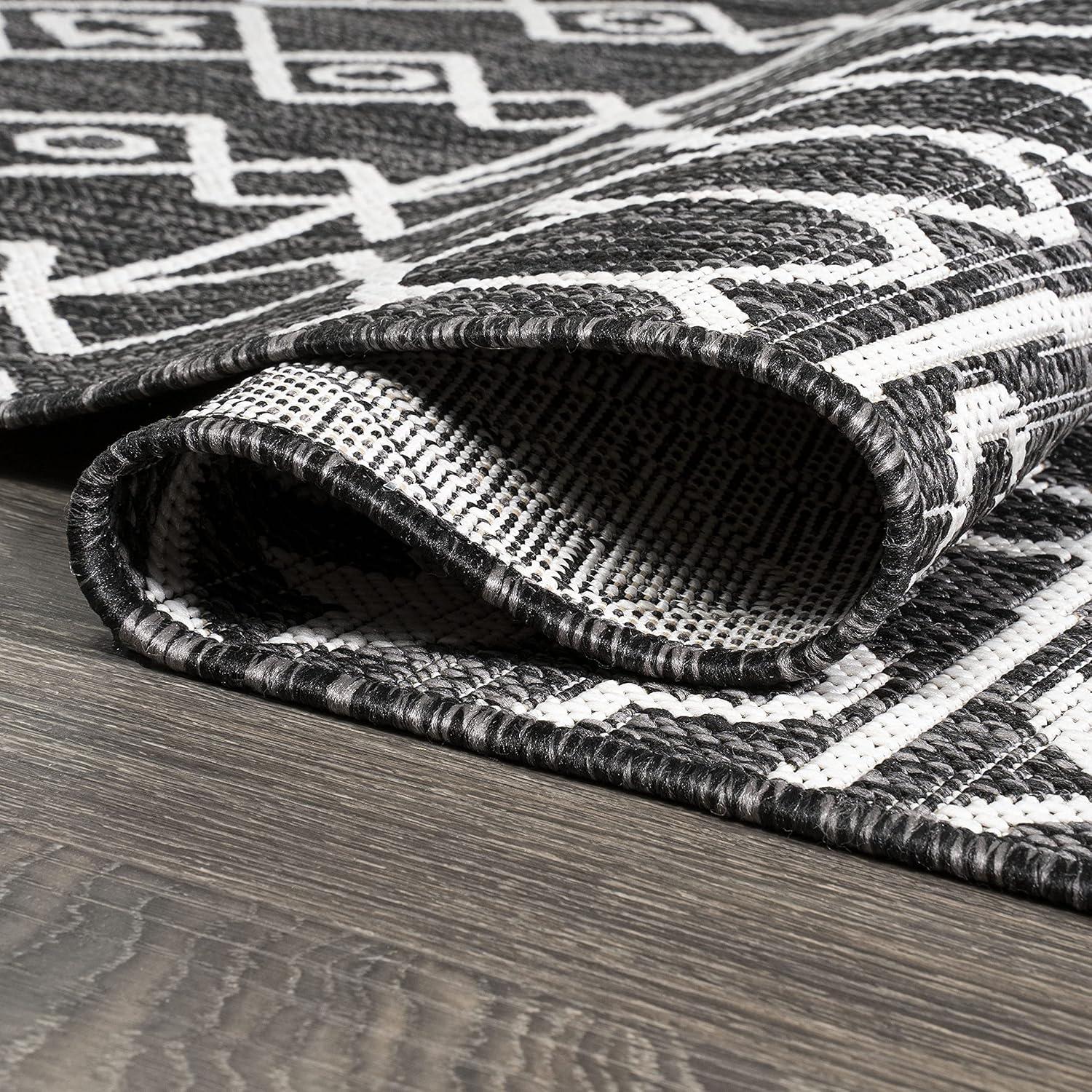 image:imageJONATHAN Y Tribal Bohemian Indoor Outdoor Area Rug 3X5 BlackIvory Kafel for Backyard Patio Porch EasyCleaning High Traffic PetFriendly NonShedding SMB130F3BlackIvory