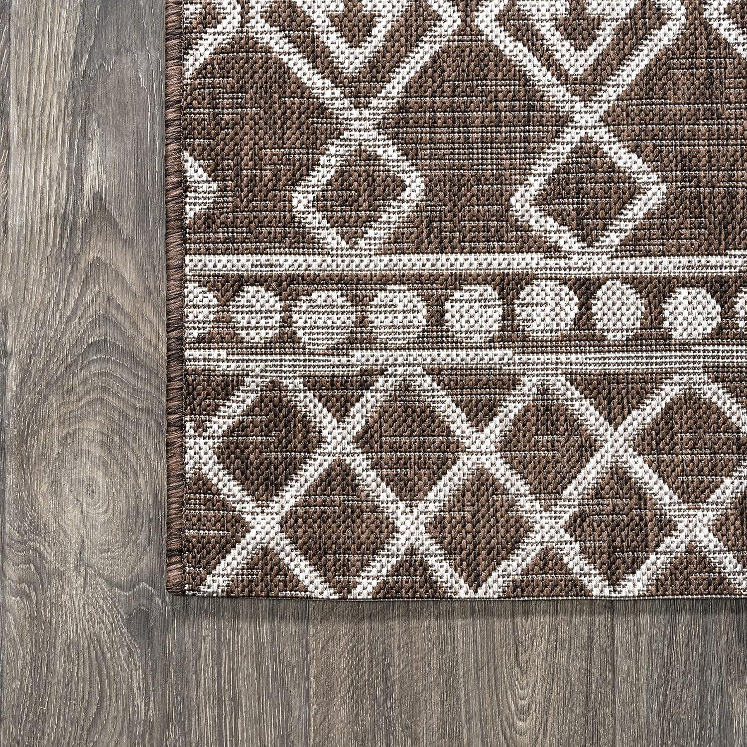 image:imageJONATHAN Y Tribal Bohemian Indoor Outdoor Area Rug 3X5 BlackIvory Kafel for Backyard Patio Porch EasyCleaning High Traffic PetFriendly NonShedding SMB130F3BrownBeige