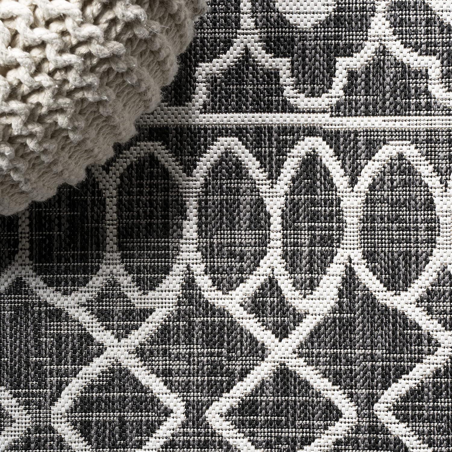 image:imageJONATHAN Y Tribal Bohemian Indoor Outdoor Area Rug 3X5 BlackIvory Kafel for Backyard Patio Porch EasyCleaning High Traffic PetFriendly NonShedding SMB130F3BlackIvory