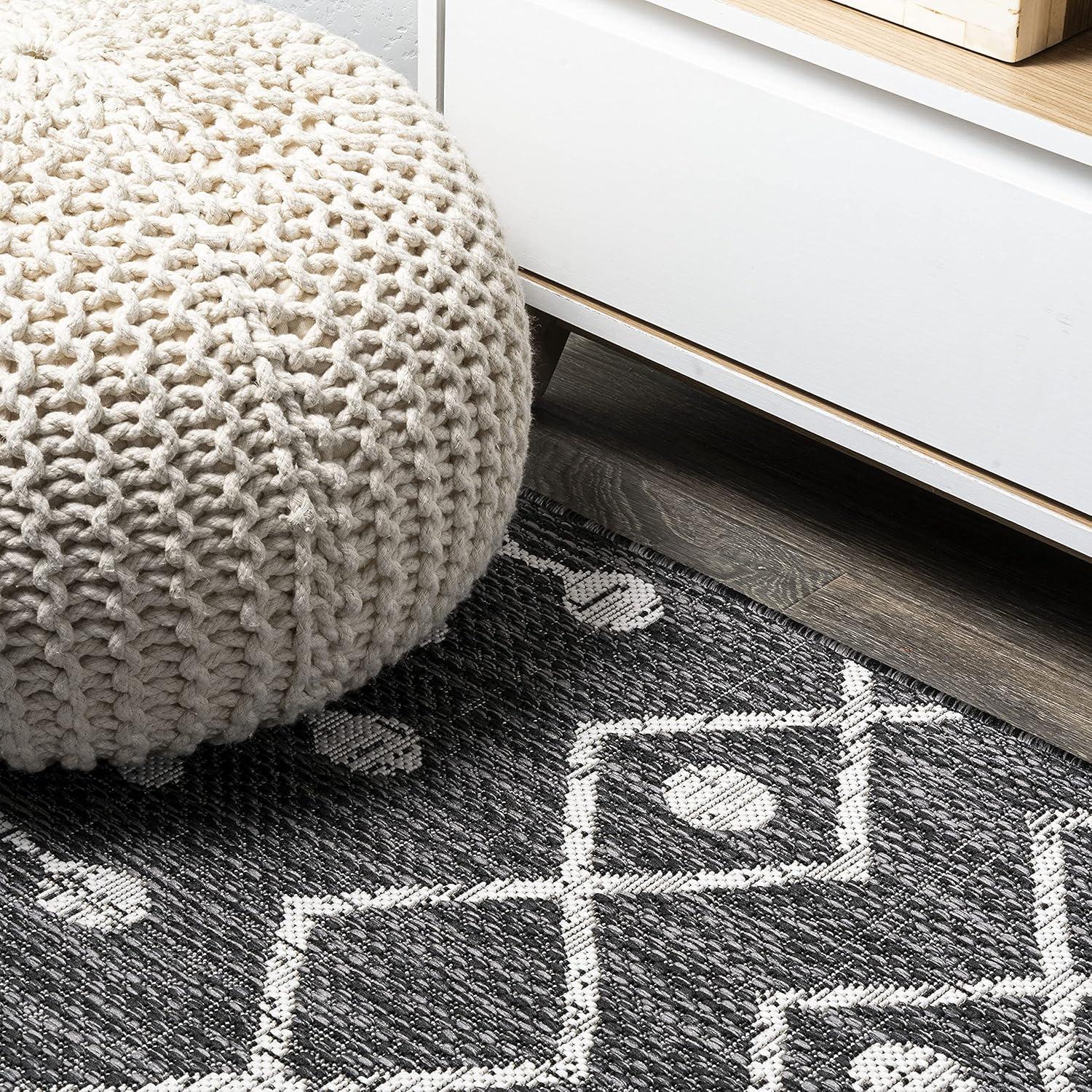 image:imageJONATHAN Y Tribal Bohemian Indoor Outdoor Area Rug 3X5 BrownBeige Nokat for Backyard Patio Porch EasyCleaning High Traffic PetFriendly NonShedding SMB131B3BlackIvory