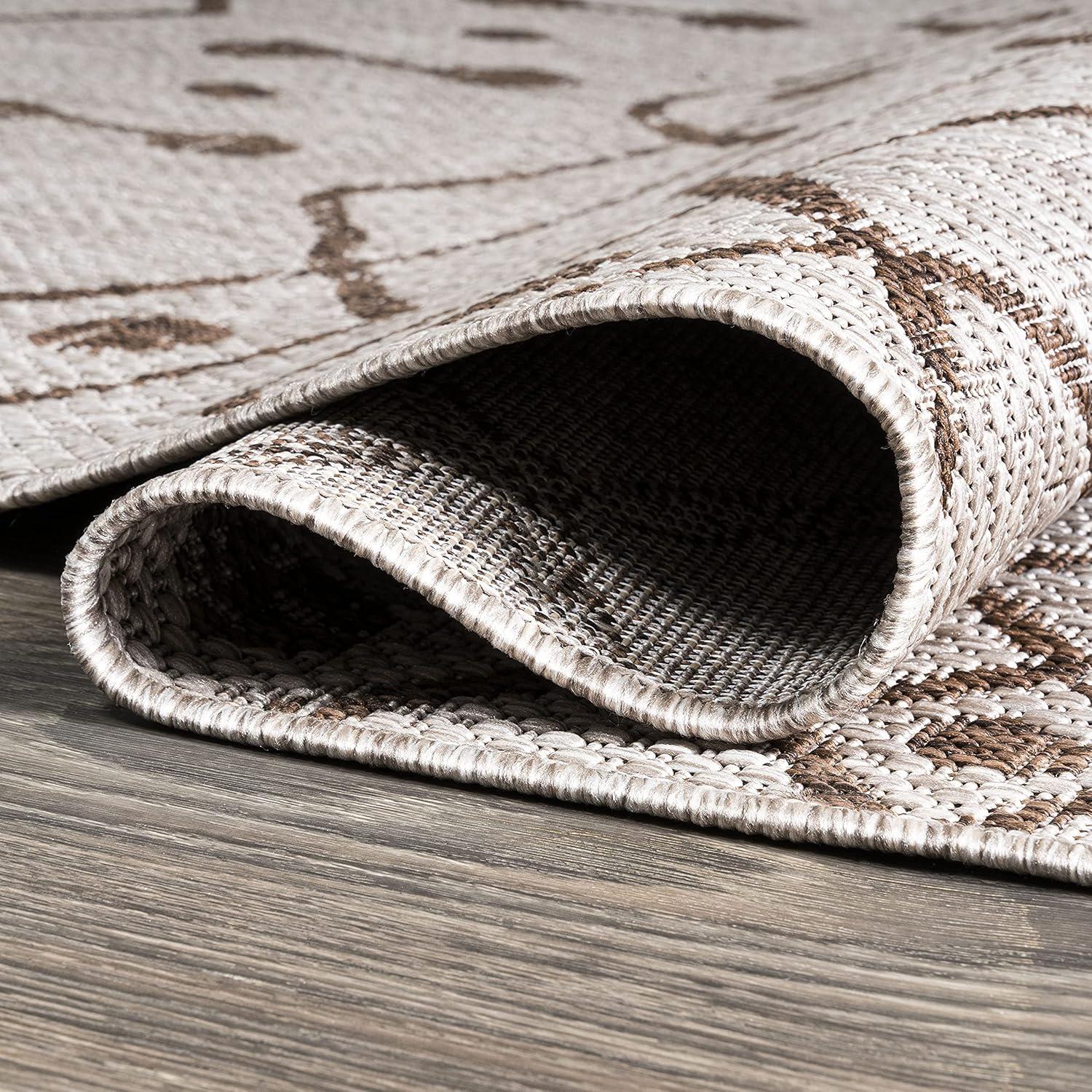 image:imageJONATHAN Y Tribal Bohemian Indoor Outdoor Area Rug 3X5 BrownBeige Nokat for Backyard Patio Porch EasyCleaning High Traffic PetFriendly NonShedding SMB131B3BeigeBrown