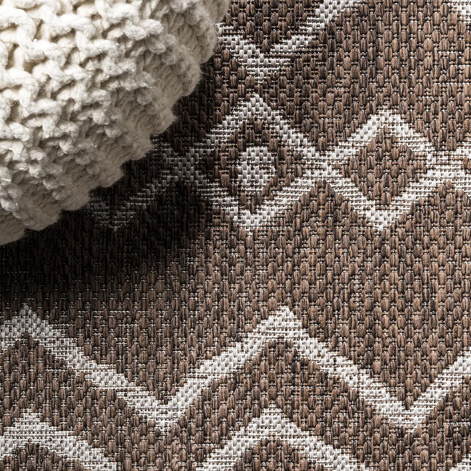image:imageJONATHAN Y Tribal Bohemian Indoor Outdoor Area Rug 3X5 BrownBeige Nokat for Backyard Patio Porch EasyCleaning High Traffic PetFriendly NonShedding SMB131B3BrownBeige