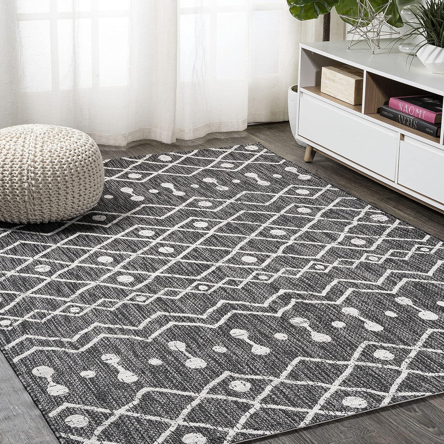 image:imageJONATHAN Y Tribal Bohemian Indoor Outdoor Area Rug 3X5 BrownBeige Nokat for Backyard Patio Porch EasyCleaning High Traffic PetFriendly NonShedding SMB131B3BlackIvory