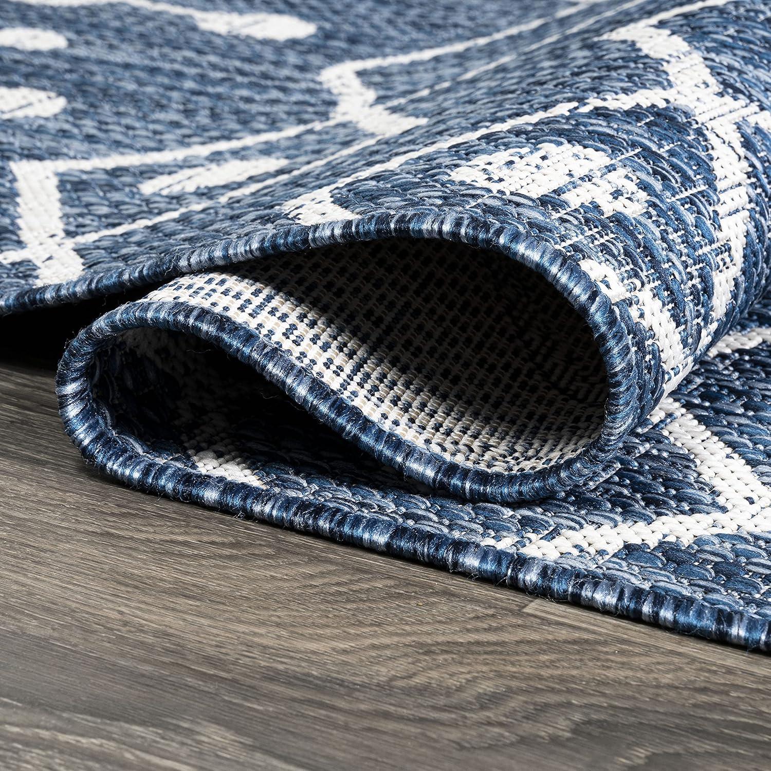 image:imageJONATHAN Y Tribal Bohemian Indoor Outdoor Area Rug 3X5 BrownBeige Nokat for Backyard Patio Porch EasyCleaning High Traffic PetFriendly NonShedding SMB131B3BlueIvory