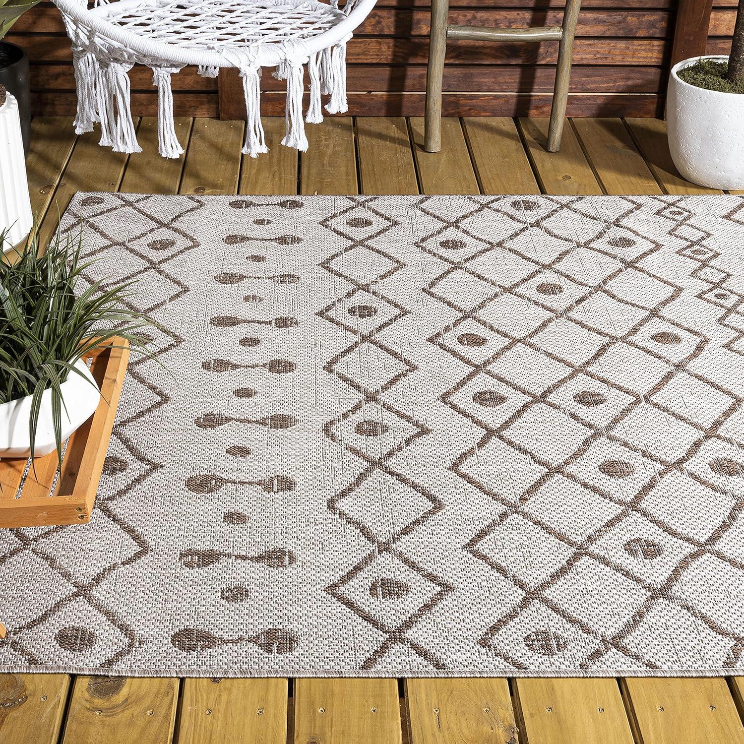 image:imageJONATHAN Y Tribal Bohemian Indoor Outdoor Area Rug 3X5 BrownBeige Nokat for Backyard Patio Porch EasyCleaning High Traffic PetFriendly NonShedding SMB131B3BeigeBrown