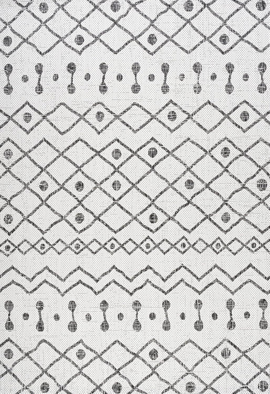 image:imageJONATHAN Y Tribal Bohemian Indoor Outdoor Area Rug 3X5 BrownBeige Nokat for Backyard Patio Porch EasyCleaning High Traffic PetFriendly NonShedding SMB131B3IvoryBlack