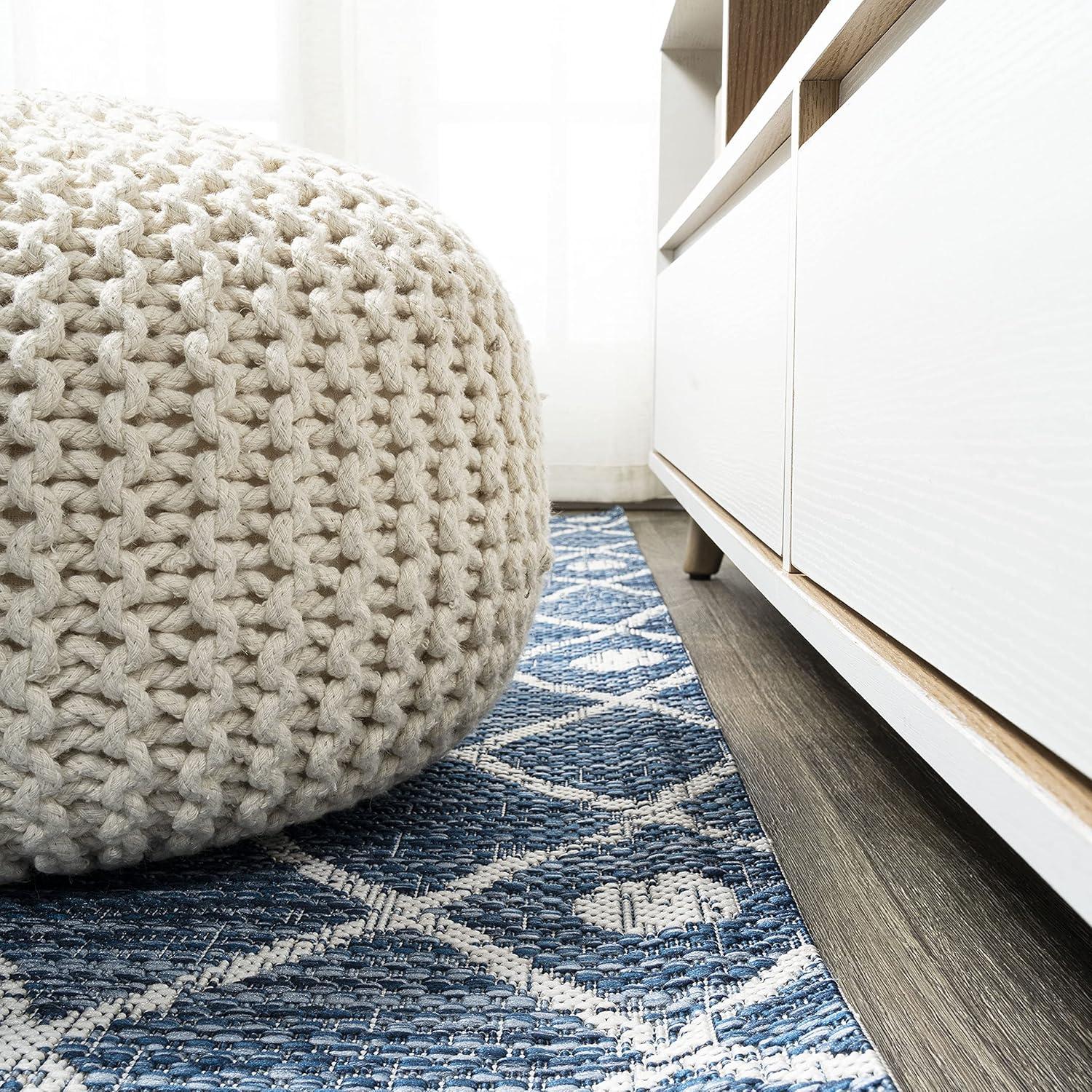 image:imageJONATHAN Y Tribal Bohemian Indoor Outdoor Area Rug 3X5 BrownBeige Nokat for Backyard Patio Porch EasyCleaning High Traffic PetFriendly NonShedding SMB131B3BlueIvory