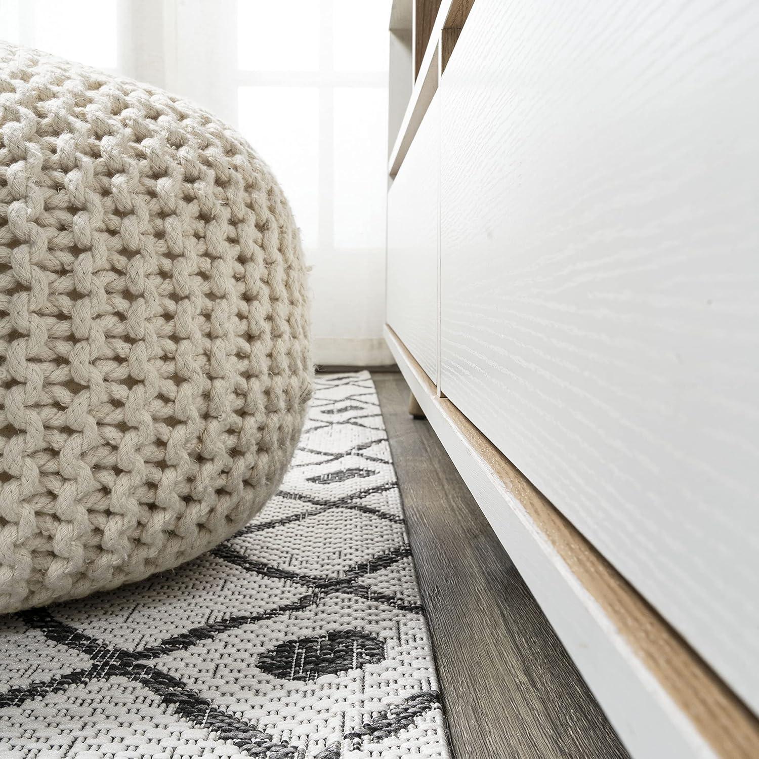 image:imageJONATHAN Y Tribal Bohemian Indoor Outdoor Area Rug 3X5 BrownBeige Nokat for Backyard Patio Porch EasyCleaning High Traffic PetFriendly NonShedding SMB131B3IvoryBlack