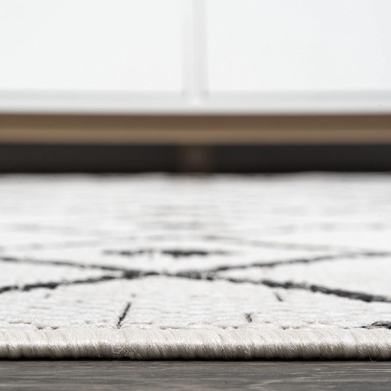 image:imageJONATHAN Y Tribal Bohemian Indoor Outdoor Area Rug 3X5 BrownBeige Nokat for Backyard Patio Porch EasyCleaning High Traffic PetFriendly NonShedding SMB131B3IvoryBlack
