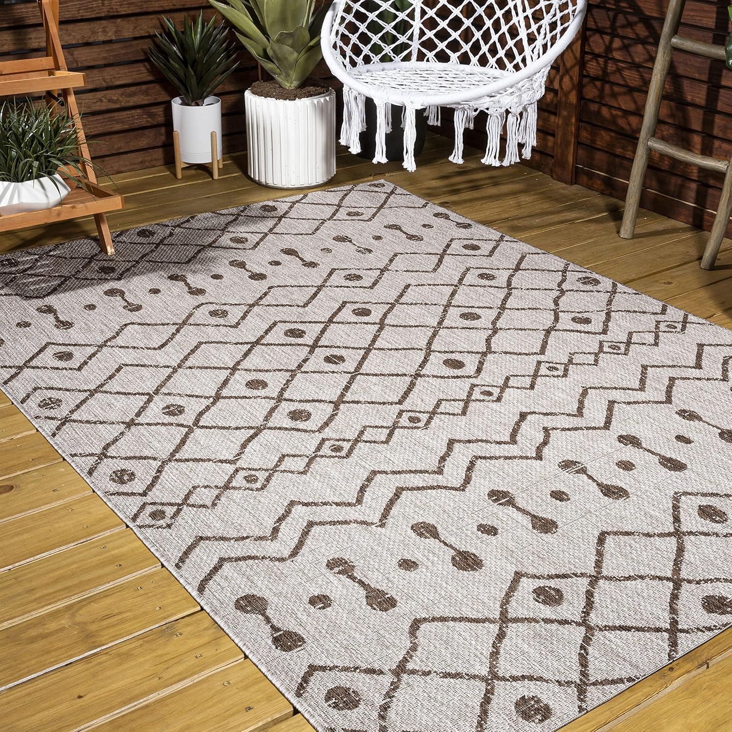image:imageJONATHAN Y Tribal Bohemian Indoor Outdoor Area Rug 3X5 BrownBeige Nokat for Backyard Patio Porch EasyCleaning High Traffic PetFriendly NonShedding SMB131B3BeigeBrown