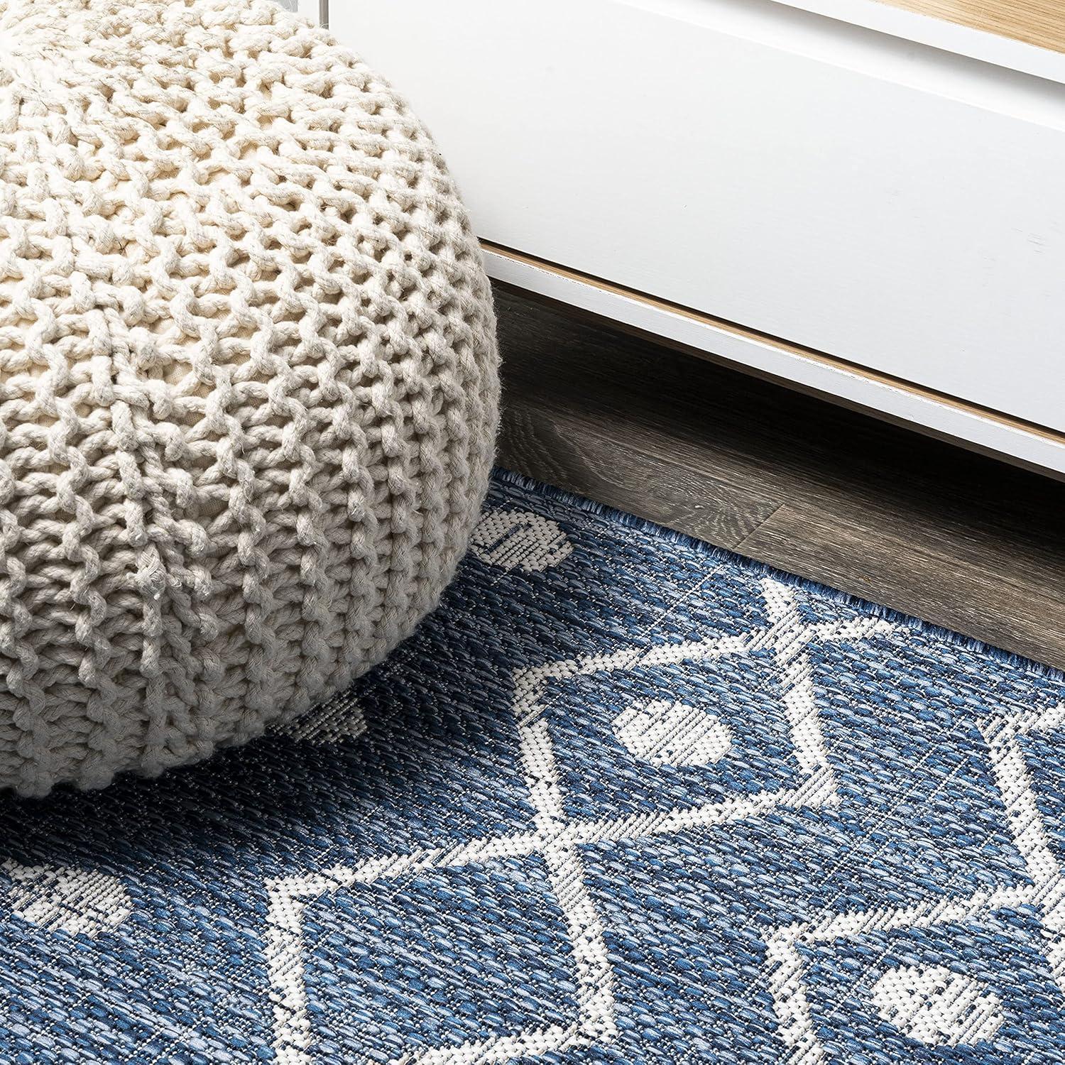 image:imageJONATHAN Y Tribal Bohemian Indoor Outdoor Area Rug 3X5 BrownBeige Nokat for Backyard Patio Porch EasyCleaning High Traffic PetFriendly NonShedding SMB131B3BlueIvory