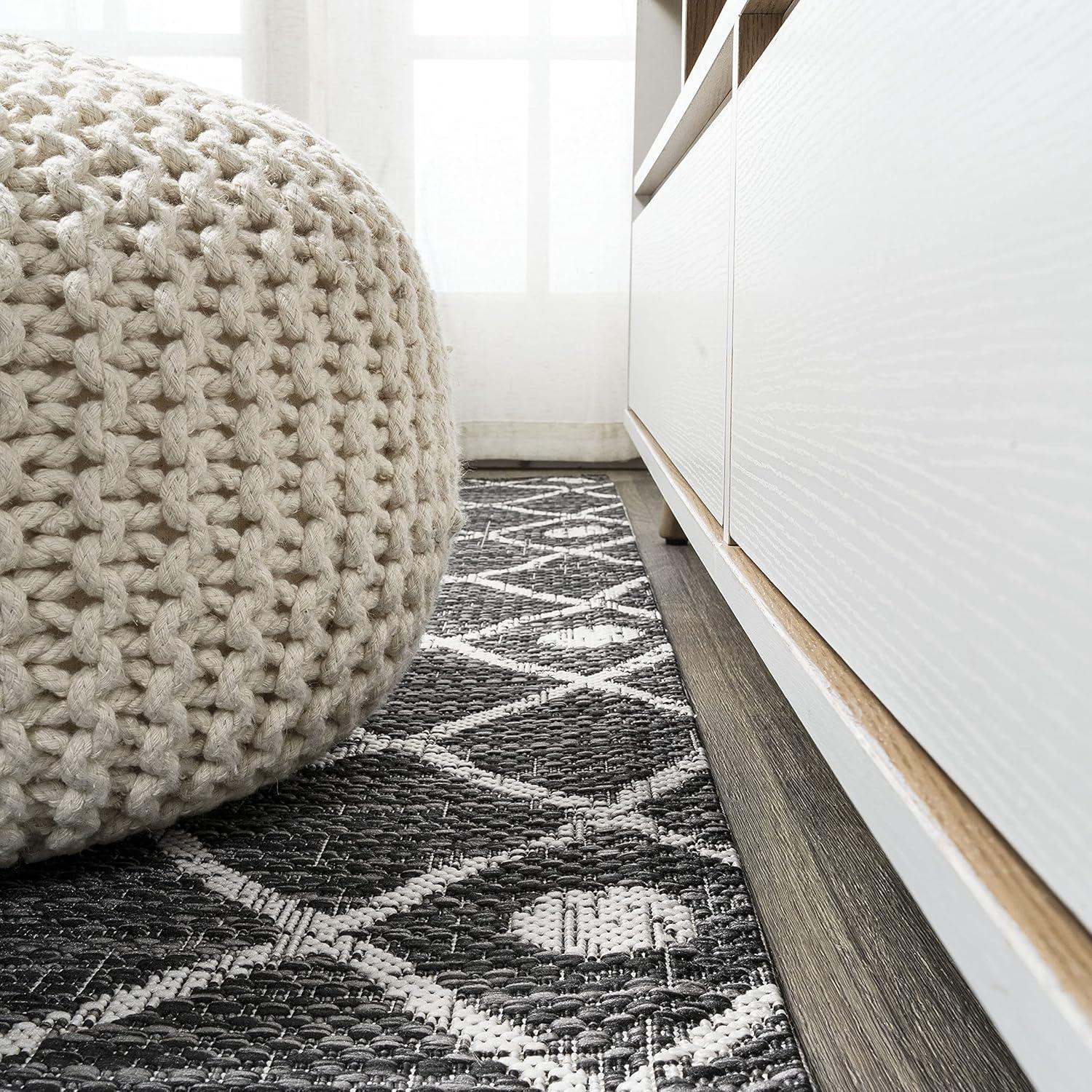 image:imageJONATHAN Y Tribal Bohemian Indoor Outdoor Area Rug 3X5 BrownBeige Nokat for Backyard Patio Porch EasyCleaning High Traffic PetFriendly NonShedding SMB131B3BlackIvory