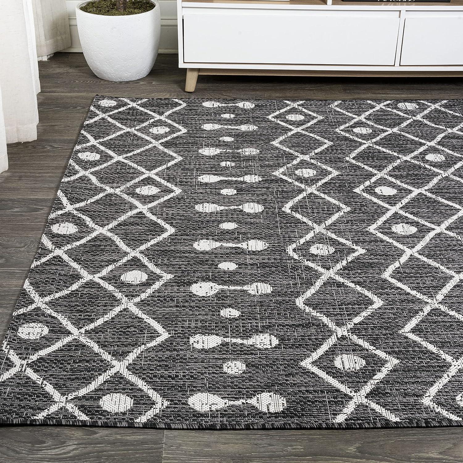 image:imageJONATHAN Y Tribal Bohemian Indoor Outdoor Area Rug 3X5 BrownBeige Nokat for Backyard Patio Porch EasyCleaning High Traffic PetFriendly NonShedding SMB131B3BlackIvory