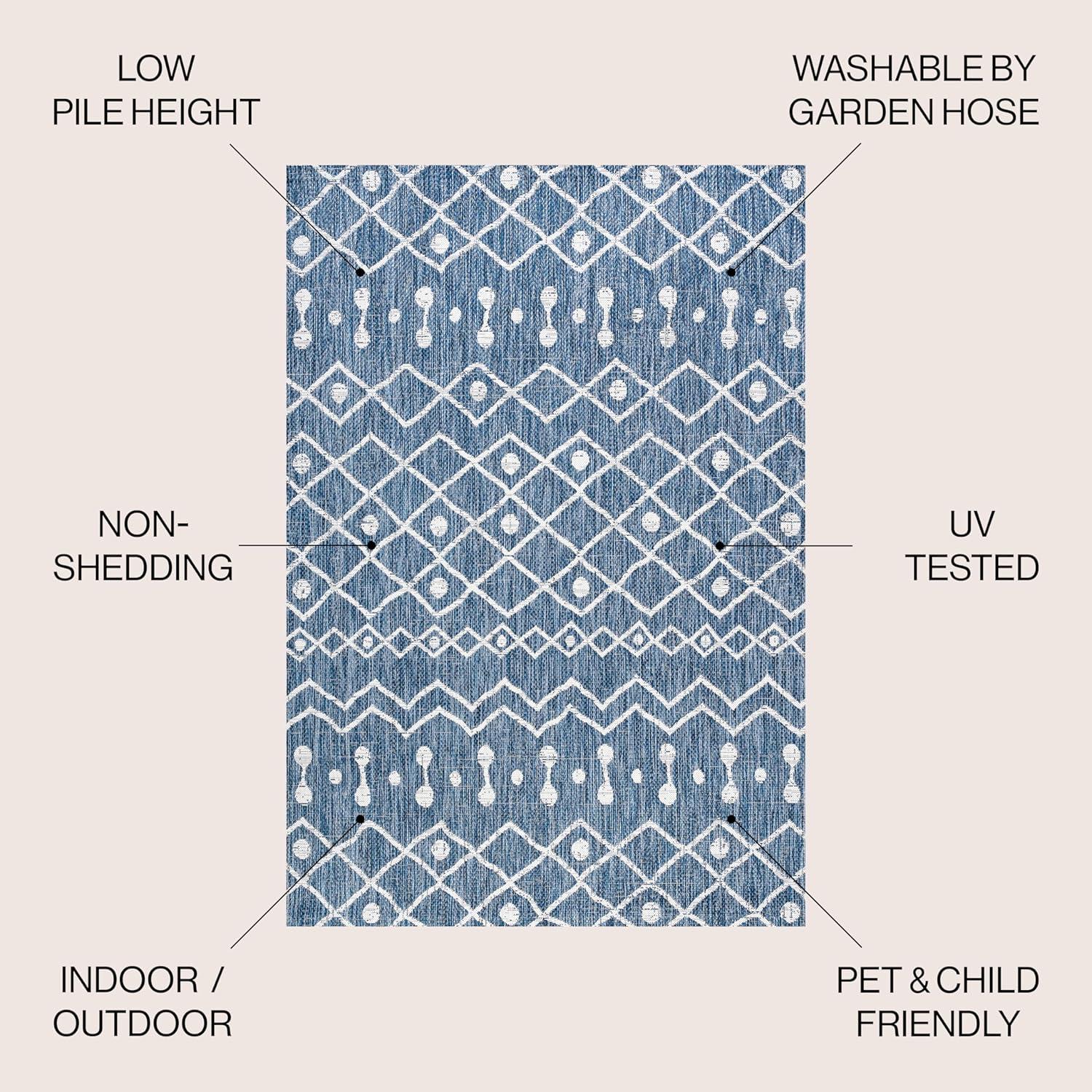 image:imageJONATHAN Y Tribal Bohemian Indoor Outdoor Area Rug 3X5 BrownBeige Nokat for Backyard Patio Porch EasyCleaning High Traffic PetFriendly NonShedding SMB131B3BlueIvory