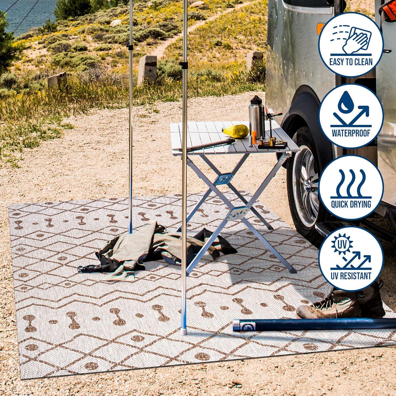 image:imageJONATHAN Y Tribal Bohemian Indoor Outdoor Area Rug 3X5 BrownBeige Nokat for Backyard Patio Porch EasyCleaning High Traffic PetFriendly NonShedding SMB131B3BeigeBrown