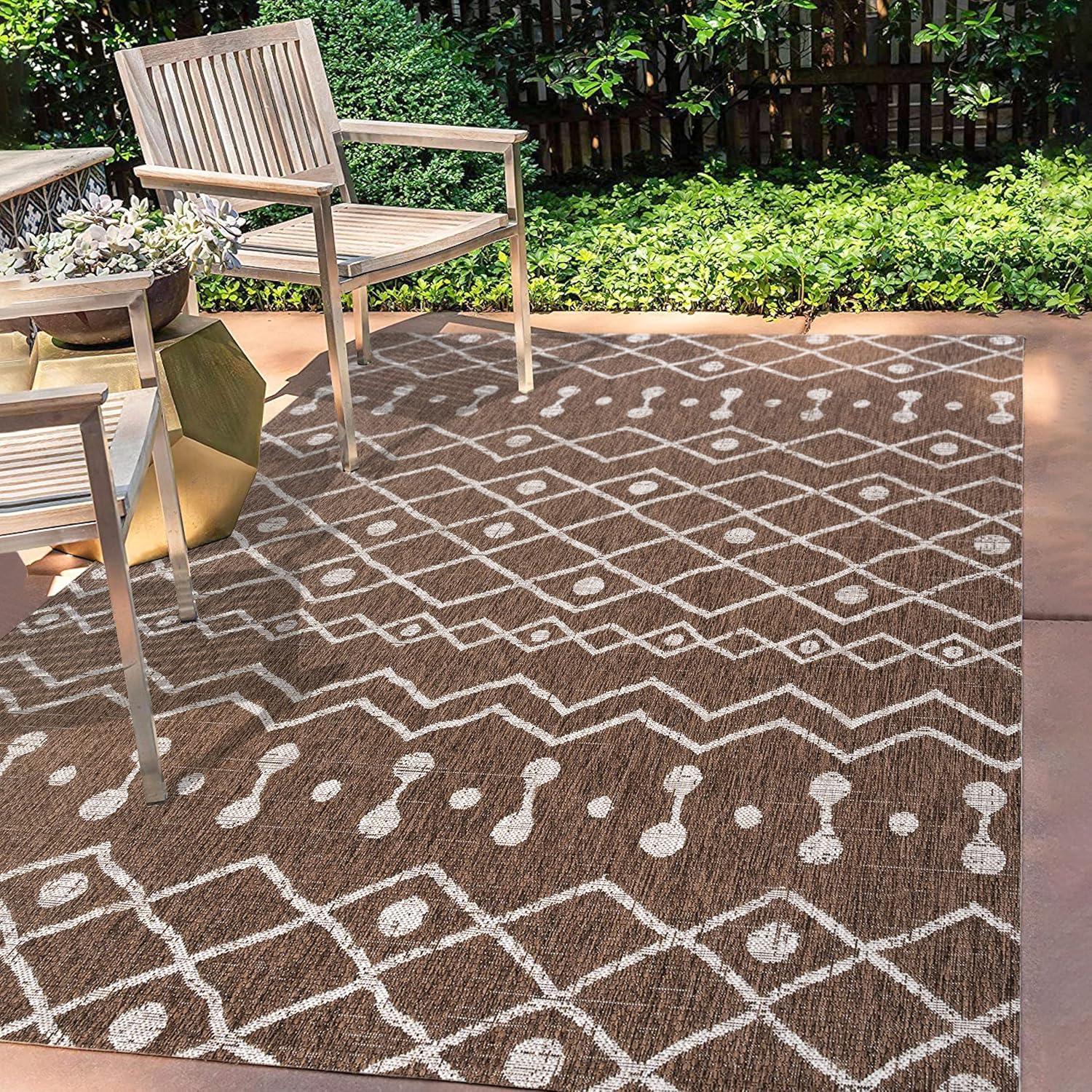 image:imageJONATHAN Y Tribal Bohemian Indoor Outdoor Area Rug 3X5 BrownBeige Nokat for Backyard Patio Porch EasyCleaning High Traffic PetFriendly NonShedding SMB131B3BrownBeige