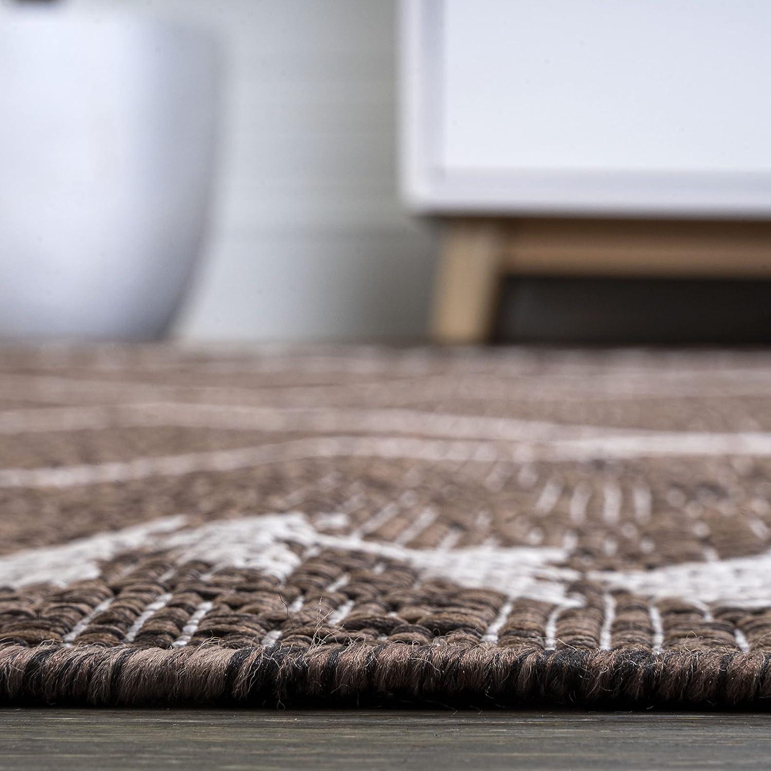 image:imageJONATHAN Y Tribal Diamond Trellis Indoor Outdoor Area Rug 3X5 BlackIvory Derya for Backyard Patio Porch EasyCleaning High Traffic PetFriendly NonShedding SMB129E3BrownBeige