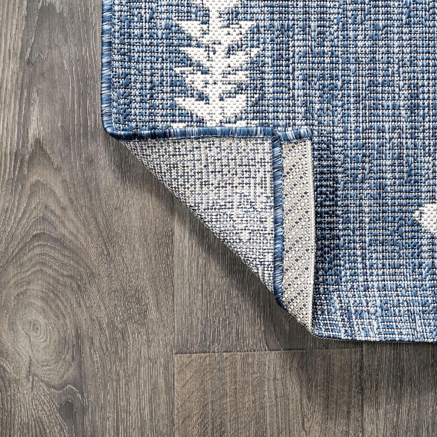 image:imageJONATHAN Y Tribal Diamond Trellis Indoor Outdoor Area Rug 3X5 BlackIvory Derya for Backyard Patio Porch EasyCleaning High Traffic PetFriendly NonShedding SMB129E3BlueIvory
