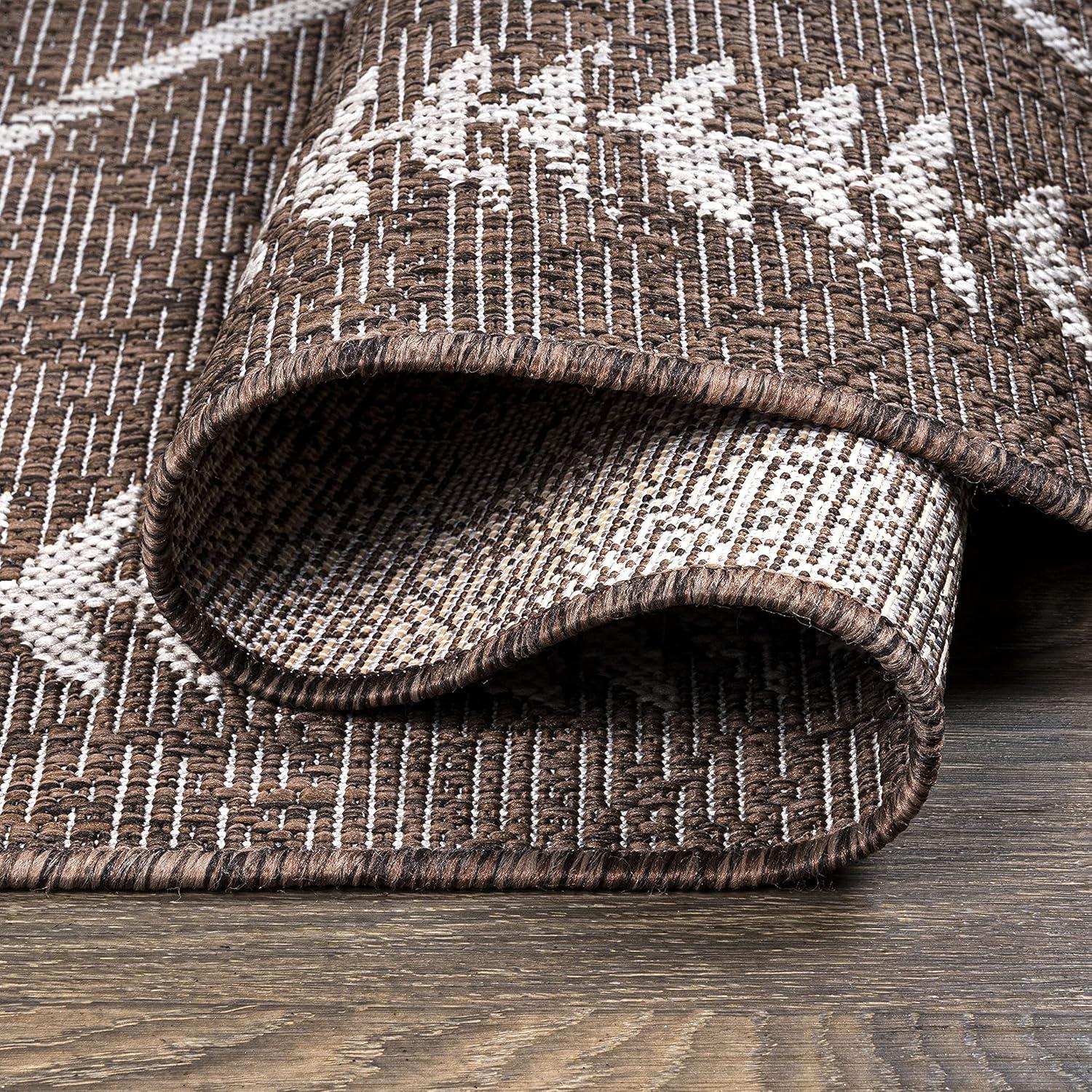image:imageJONATHAN Y Tribal Diamond Trellis Indoor Outdoor Area Rug 3X5 BlackIvory Derya for Backyard Patio Porch EasyCleaning High Traffic PetFriendly NonShedding SMB129E3BrownBeige