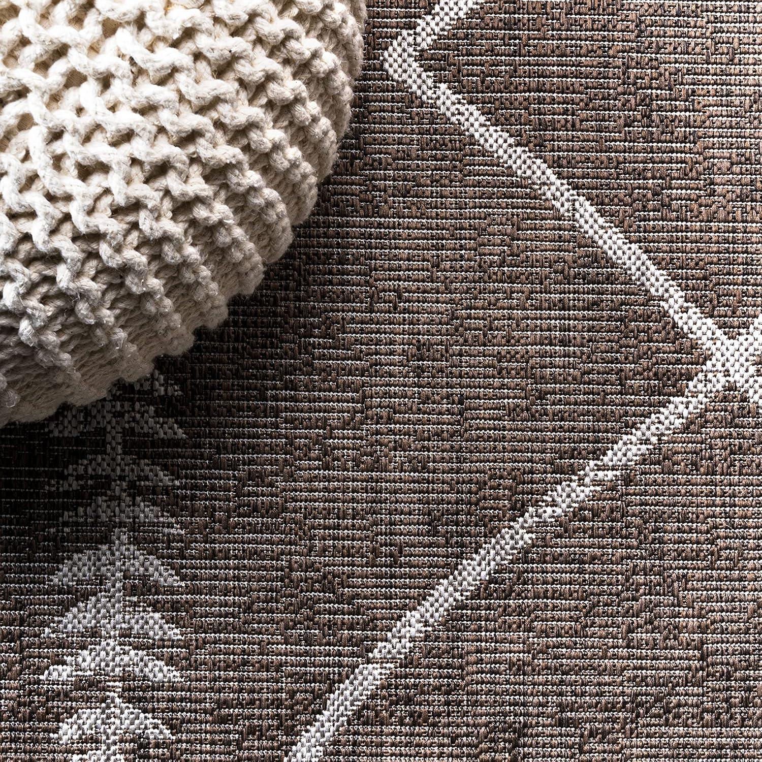 image:imageJONATHAN Y Tribal Diamond Trellis Indoor Outdoor Area Rug 3X5 BlackIvory Derya for Backyard Patio Porch EasyCleaning High Traffic PetFriendly NonShedding SMB129E3BrownBeige