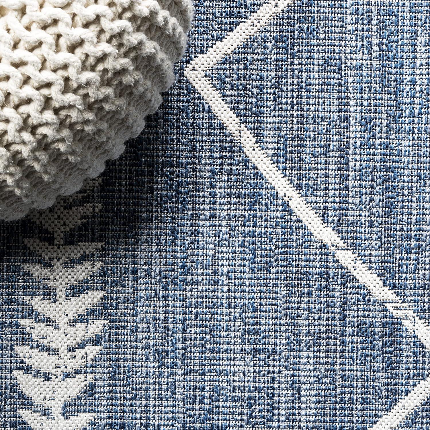 image:imageJONATHAN Y Tribal Diamond Trellis Indoor Outdoor Area Rug 3X5 BlackIvory Derya for Backyard Patio Porch EasyCleaning High Traffic PetFriendly NonShedding SMB129E3BlueIvory