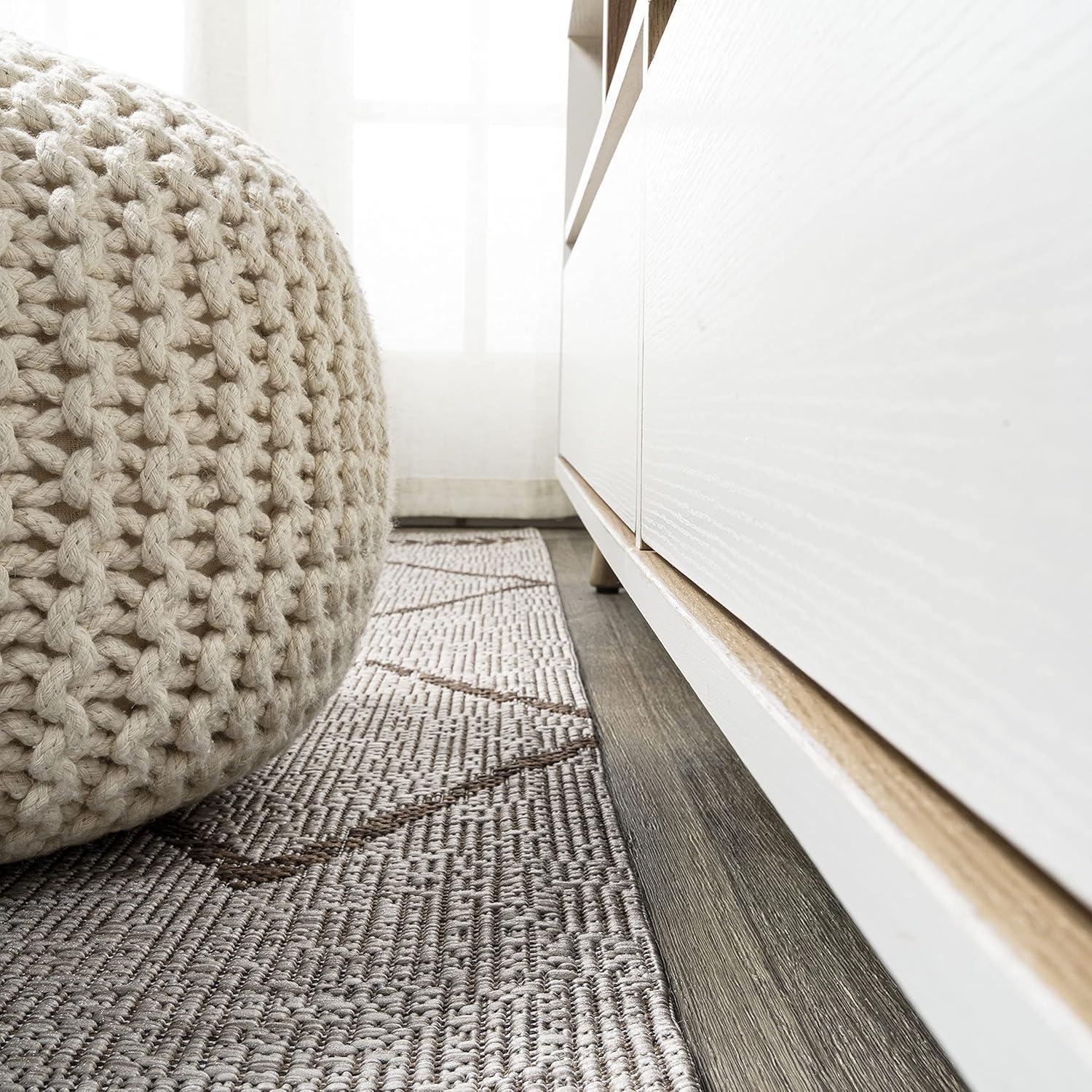 image:imageJONATHAN Y Tribal Diamond Trellis Indoor Outdoor Area Rug 3X5 BlackIvory Derya for Backyard Patio Porch EasyCleaning High Traffic PetFriendly NonShedding SMB129E3BeigeBrown