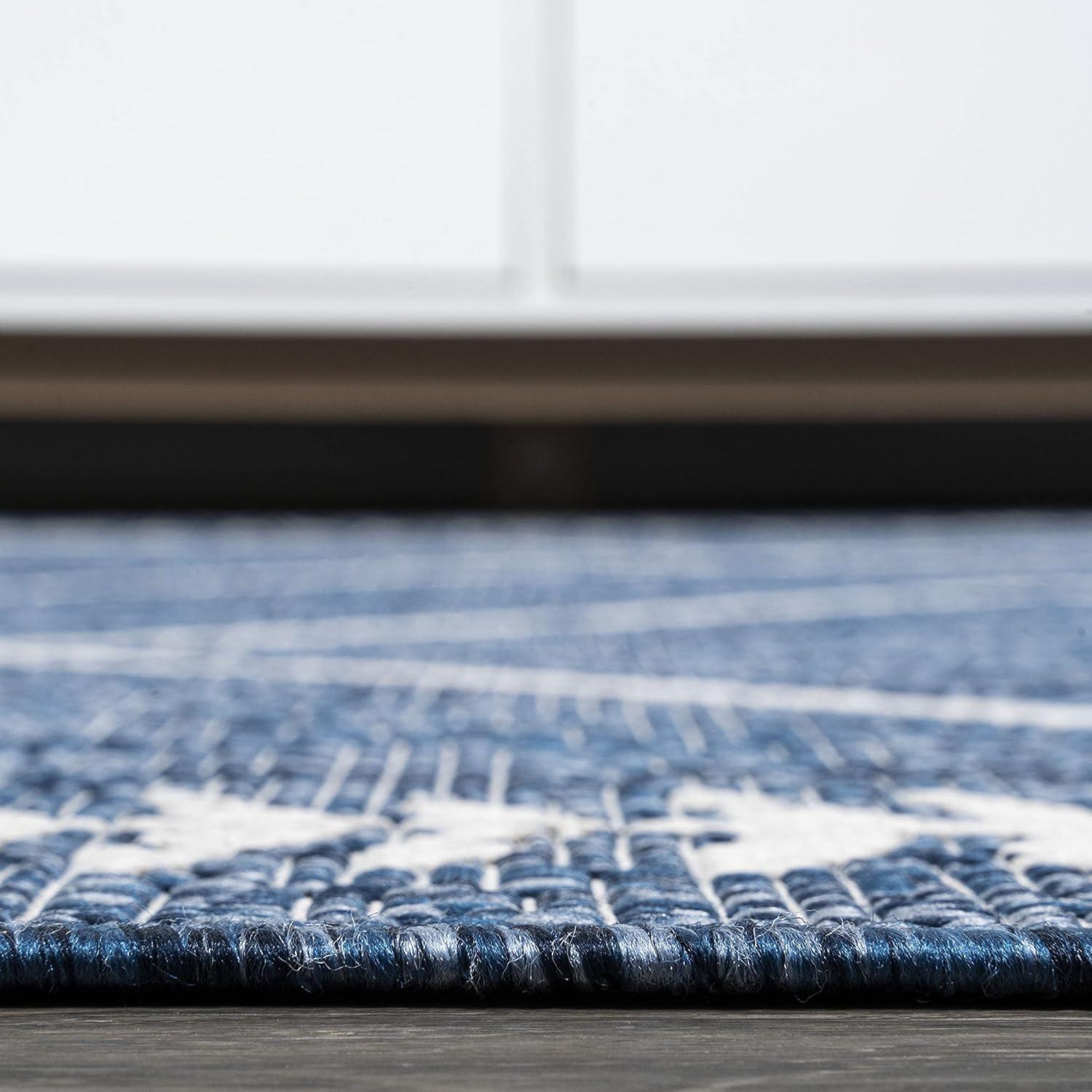 image:imageJONATHAN Y Tribal Diamond Trellis Indoor Outdoor Area Rug 3X5 BlackIvory Derya for Backyard Patio Porch EasyCleaning High Traffic PetFriendly NonShedding SMB129E3BlueIvory