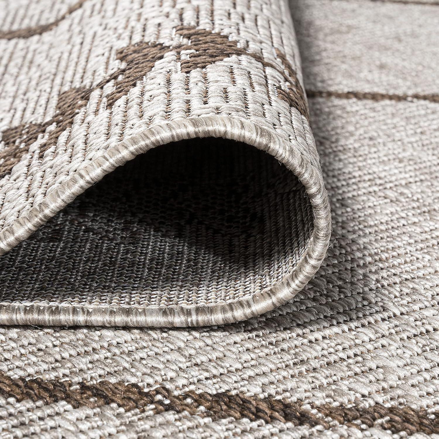 image:imageJONATHAN Y Tribal Diamond Trellis Indoor Outdoor Area Rug 3X5 BlackIvory Derya for Backyard Patio Porch EasyCleaning High Traffic PetFriendly NonShedding SMB129E3BeigeBrown