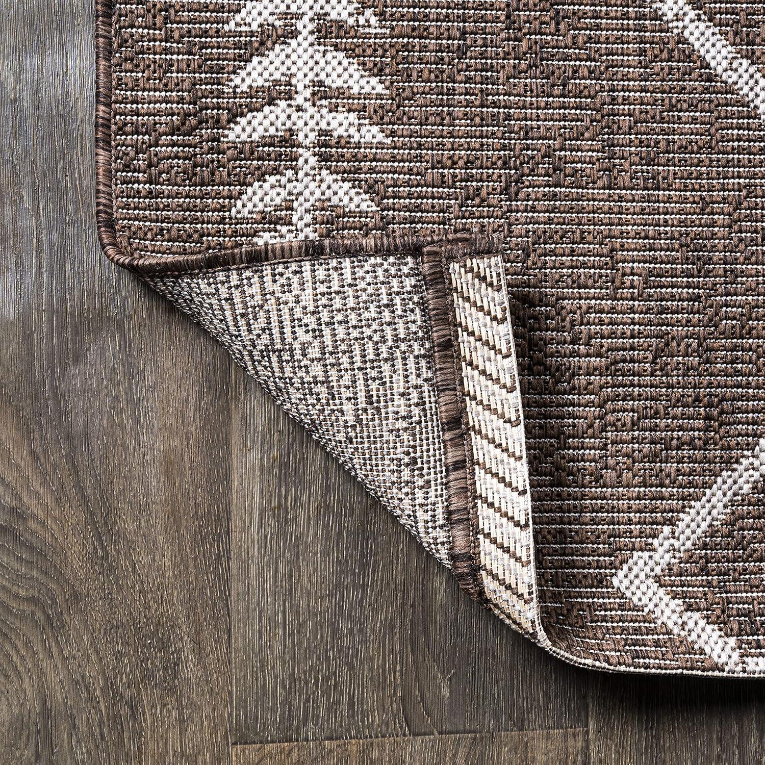 image:imageJONATHAN Y Tribal Diamond Trellis Indoor Outdoor Area Rug 3X5 BlackIvory Derya for Backyard Patio Porch EasyCleaning High Traffic PetFriendly NonShedding SMB129E3BrownBeige