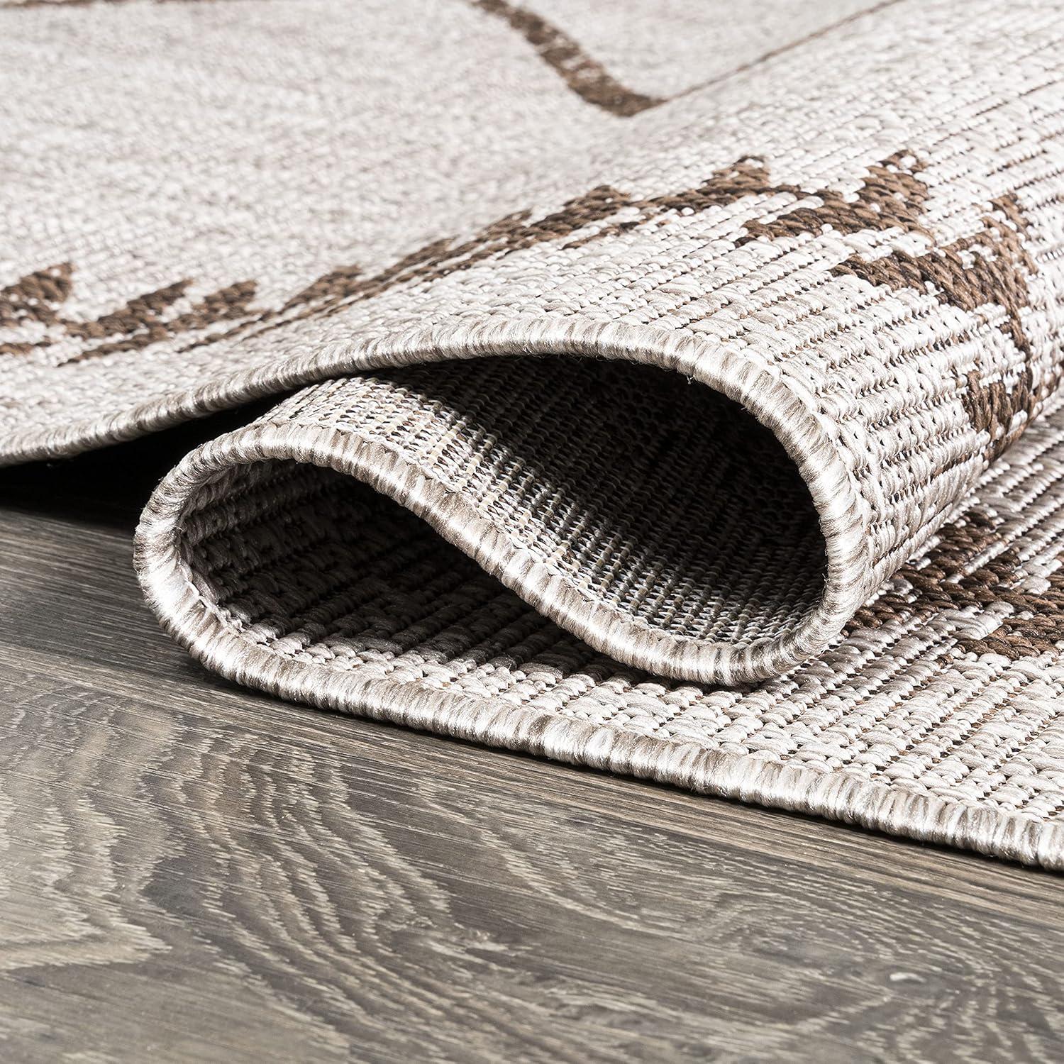 image:imageJONATHAN Y Tribal Diamond Trellis Indoor Outdoor Area Rug 3X5 BlackIvory Derya for Backyard Patio Porch EasyCleaning High Traffic PetFriendly NonShedding SMB129E3BeigeBrown