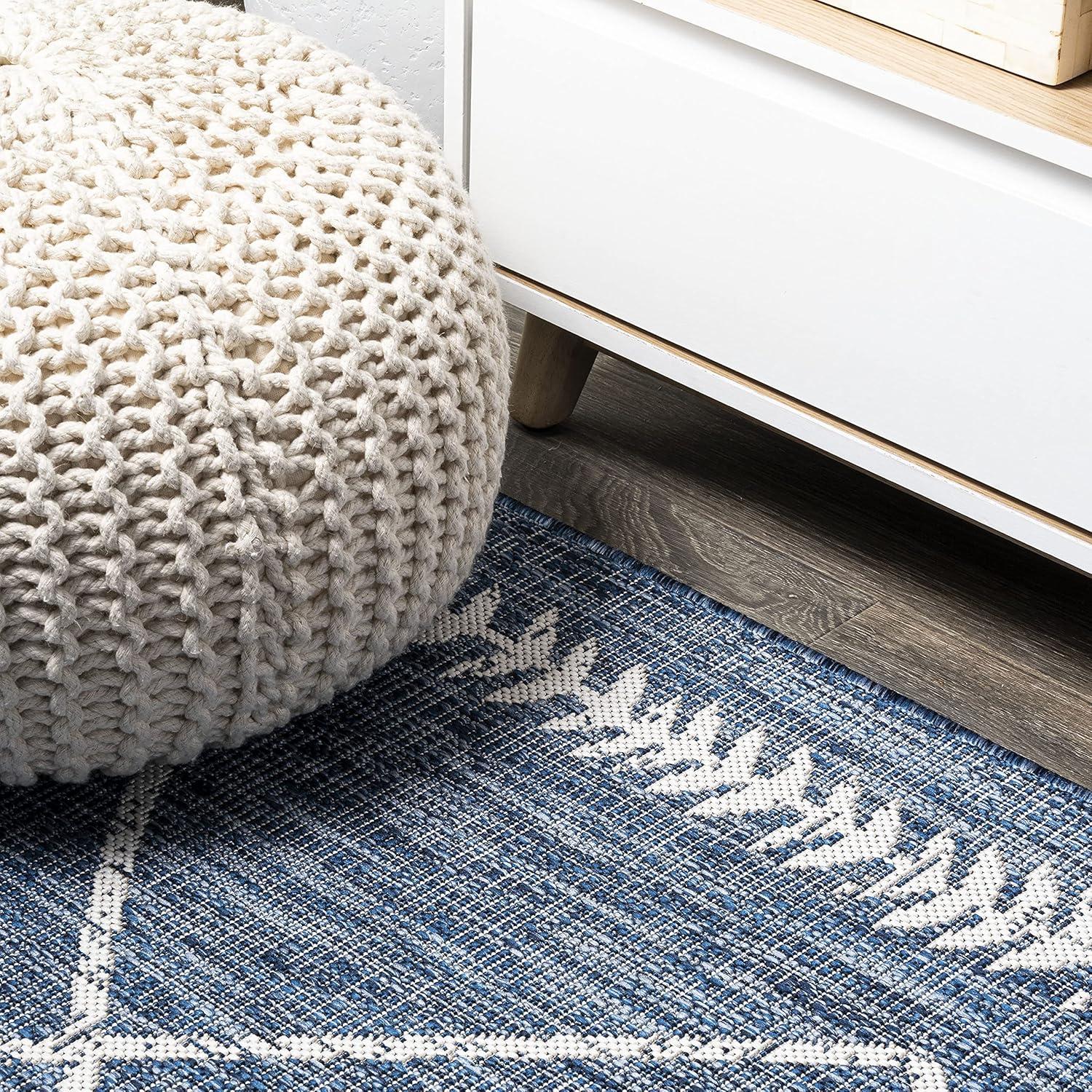 image:imageJONATHAN Y Tribal Diamond Trellis Indoor Outdoor Area Rug 3X5 BlackIvory Derya for Backyard Patio Porch EasyCleaning High Traffic PetFriendly NonShedding SMB129E3BlueIvory